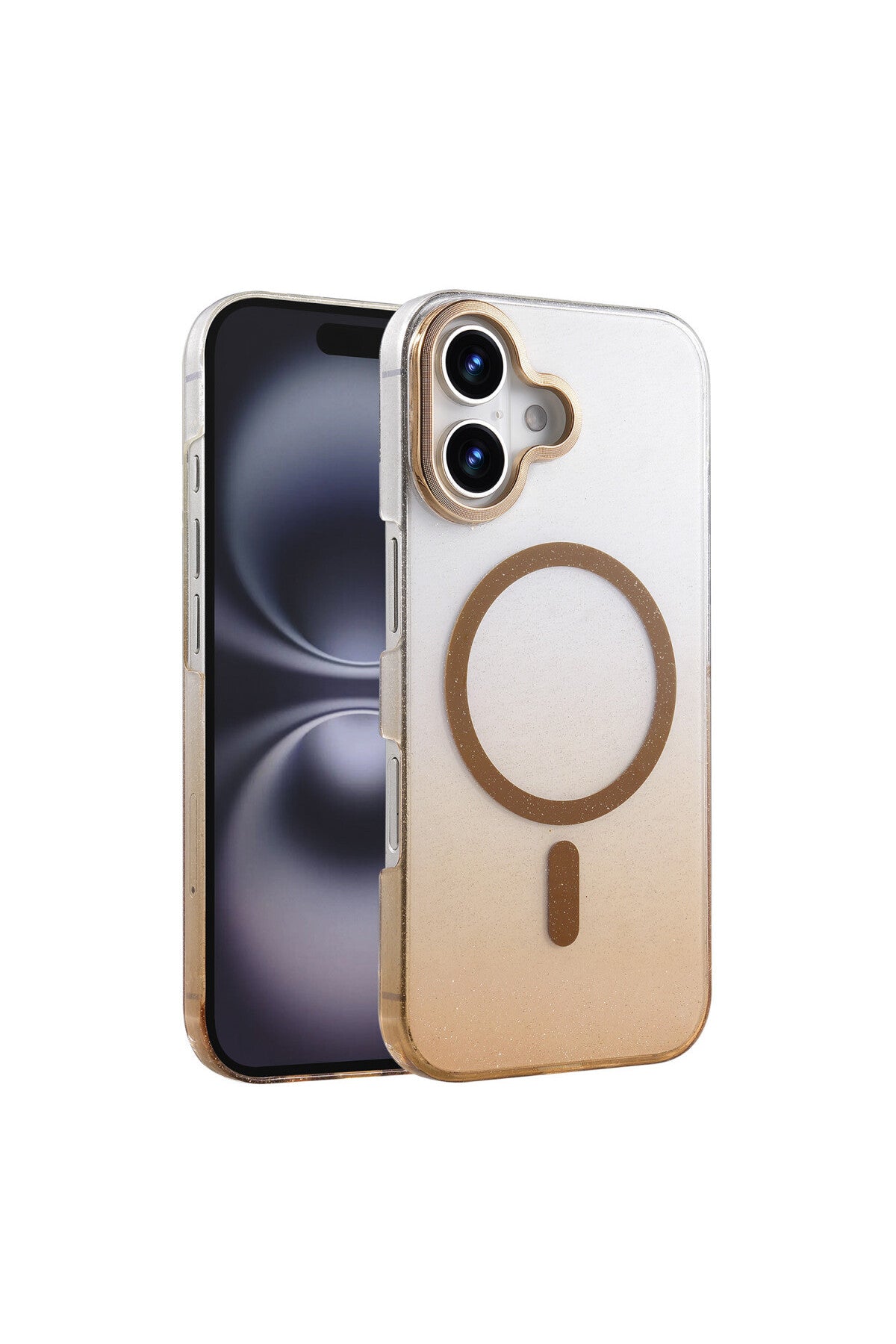 Apple iPhone 16 Plus Uyumlu Glossy Magsafe Kapak - Çöl Titanyum