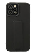 Apple iPhone 12 Pro Max Uyumlu Kılıf Mega Standlı Silikon - Siyah