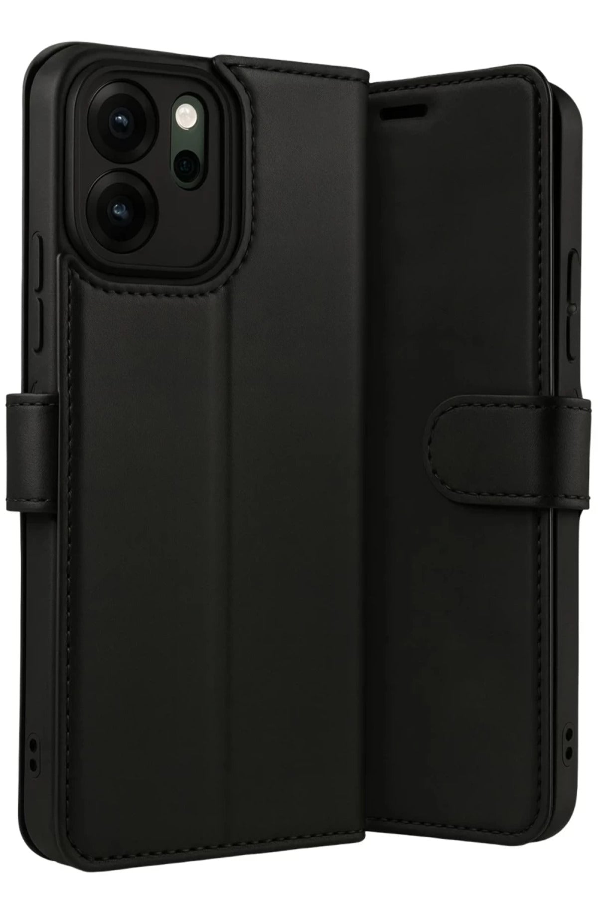 Oppo Reno 14F Uyumlu Trend S Plus Kapaklı Kılıf - Siyah