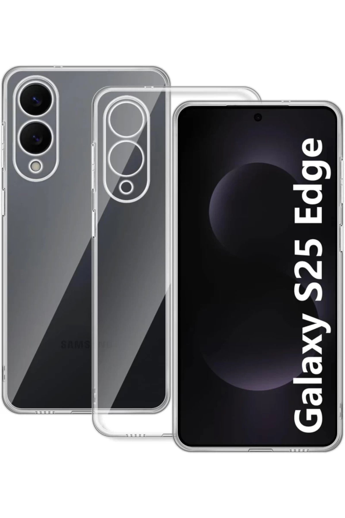 Samsung Galaxy S25 Uyumlu Edge Kılıf Lüx Şeffaf Silikon