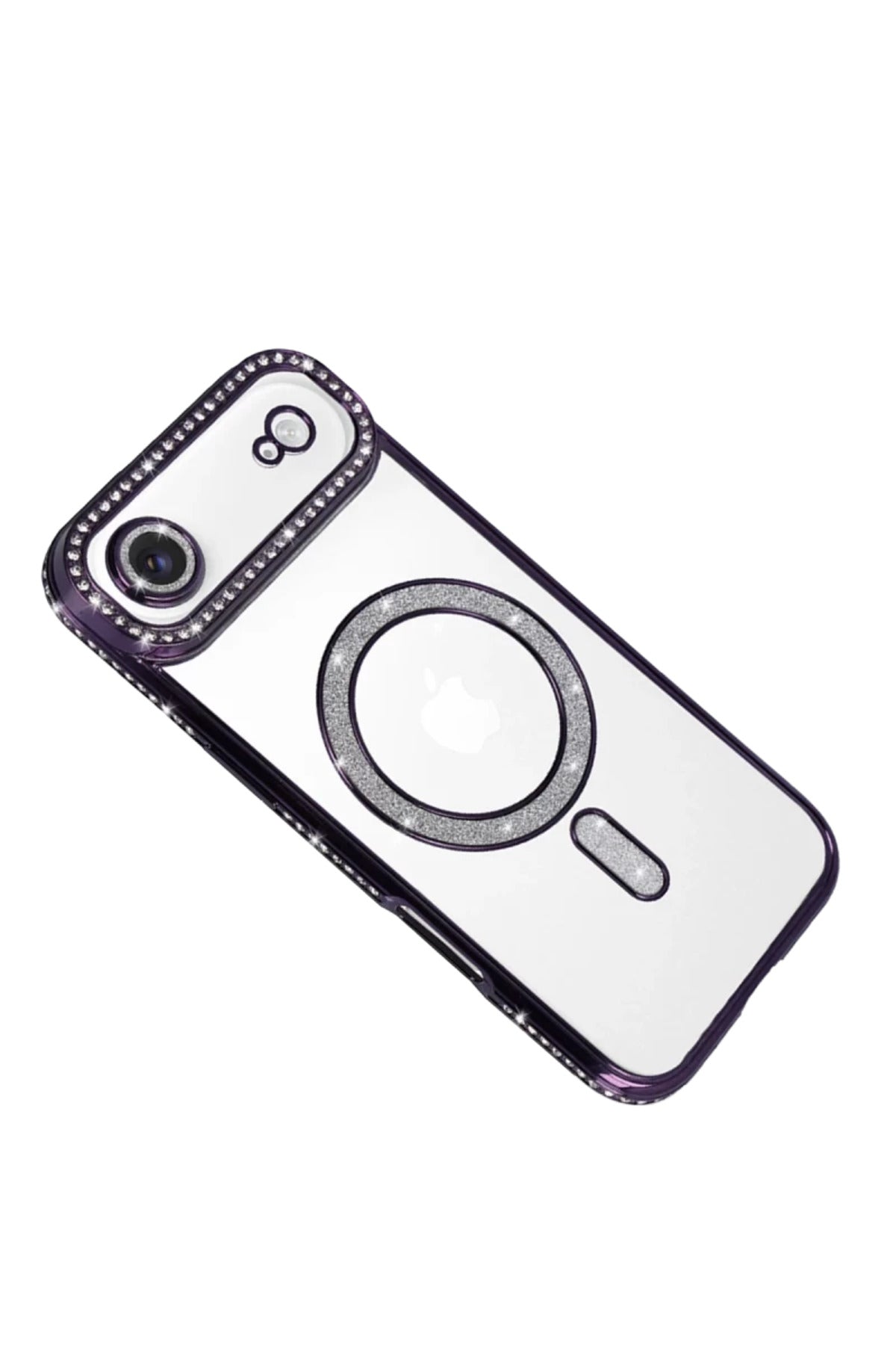 Apple iPhone 17 Air Uyumlu Joke Simli Magneticsafe Kılıf - Derin Mor