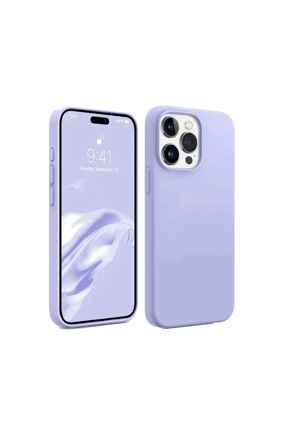 Apple iPhone 15 Pro Max Uyumlu Kılıf First Silikon - Lila