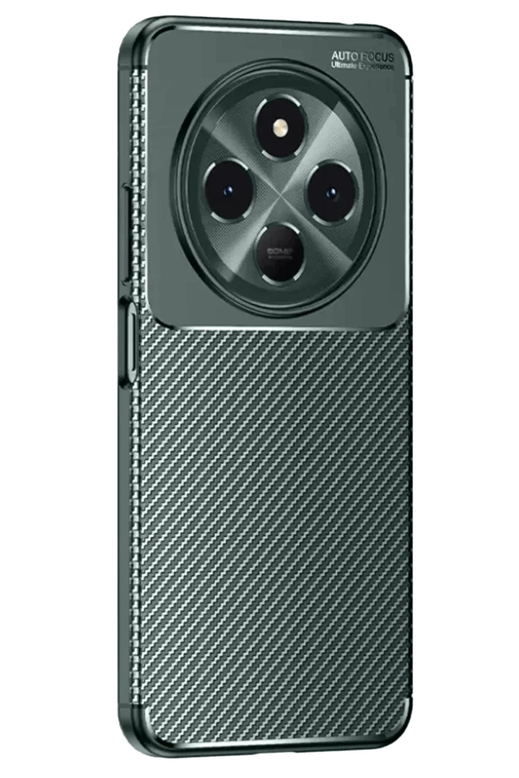 Tecno Spark 30 Uyumlu Kılıf Auto Focus Karbon Kapak - Koyu Yeşil