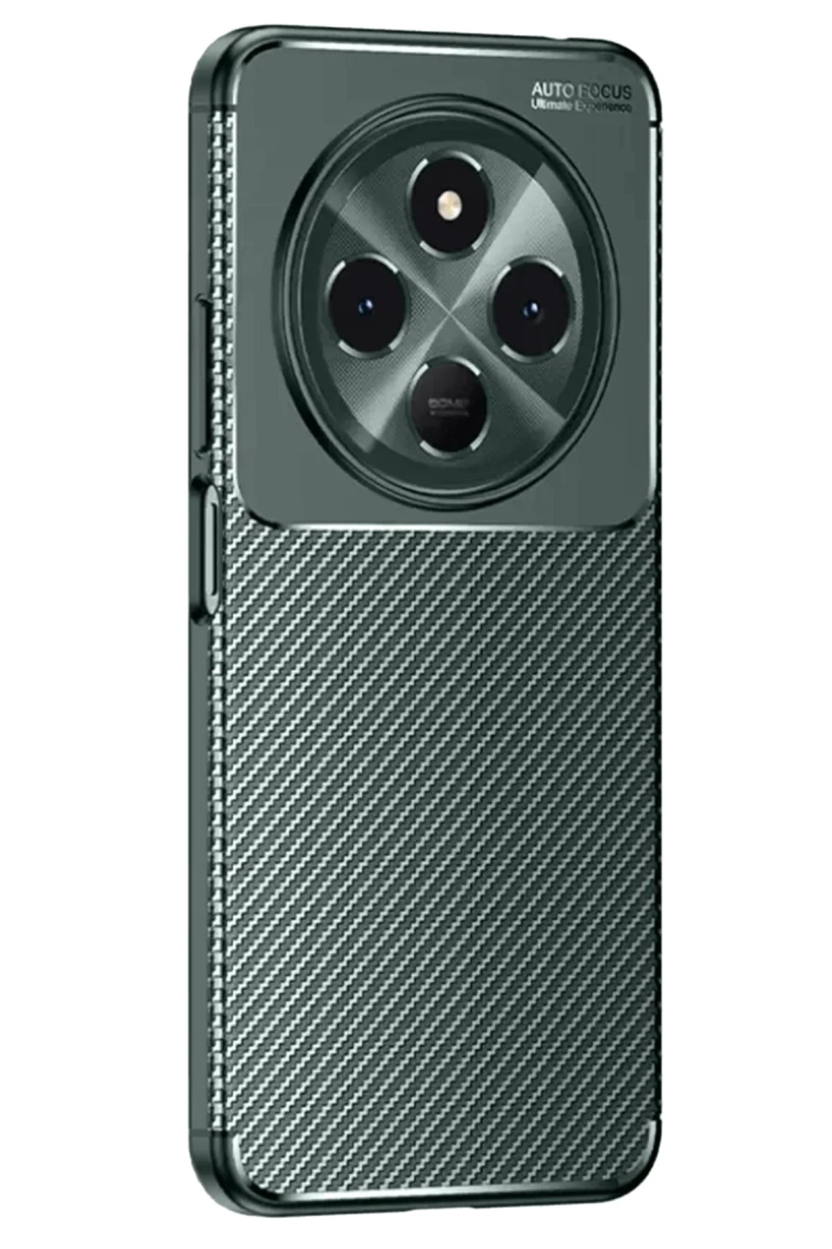 Tecno Spark 30 Uyumlu Kılıf Auto Focus Karbon Kapak - Koyu Yeşil