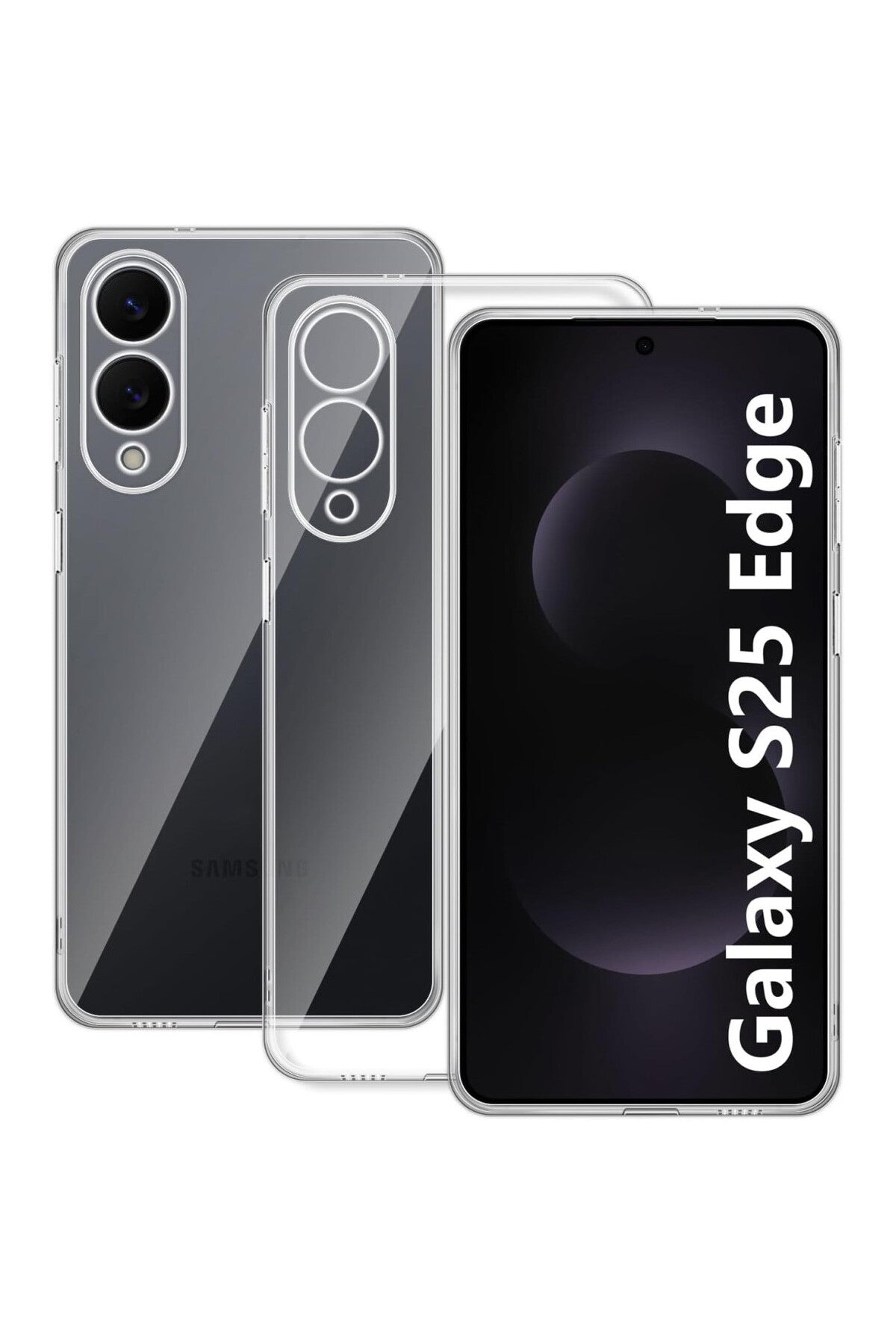 Samsung Galaxy S25 Uyumlu Edge Kılıf Lüx Şeffaf Silikon