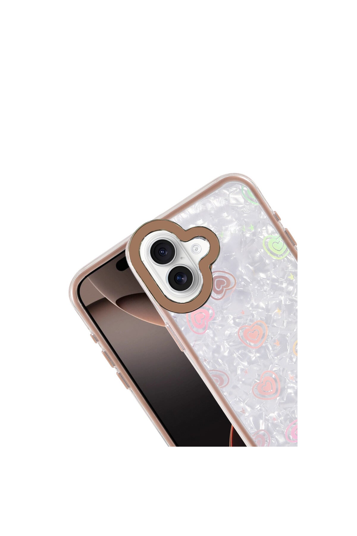 Apple iPhone 16 Uyumlu Lumi Desenli Kapak - Çöl Titanyum