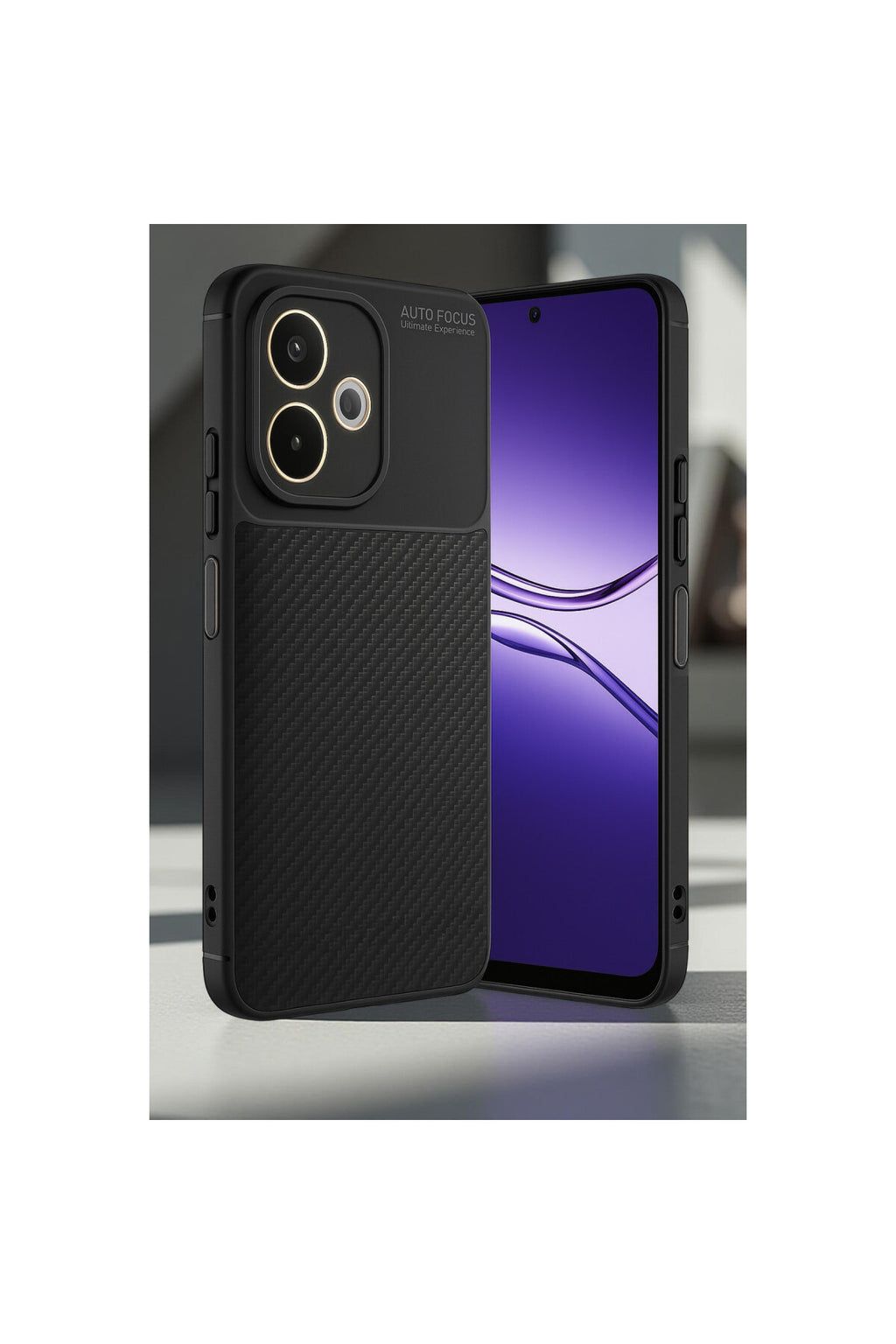 Oppo A5 Pro 4G Uyumlu Kılıf Auto Focus Karbon Kapak - Siyah