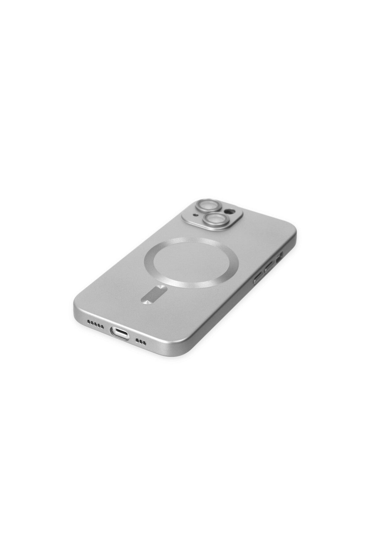 Apple iPhone 14 Plus Uyumlu Kılıf Moshi Lens Magneticsafe Silikon - Gümüş