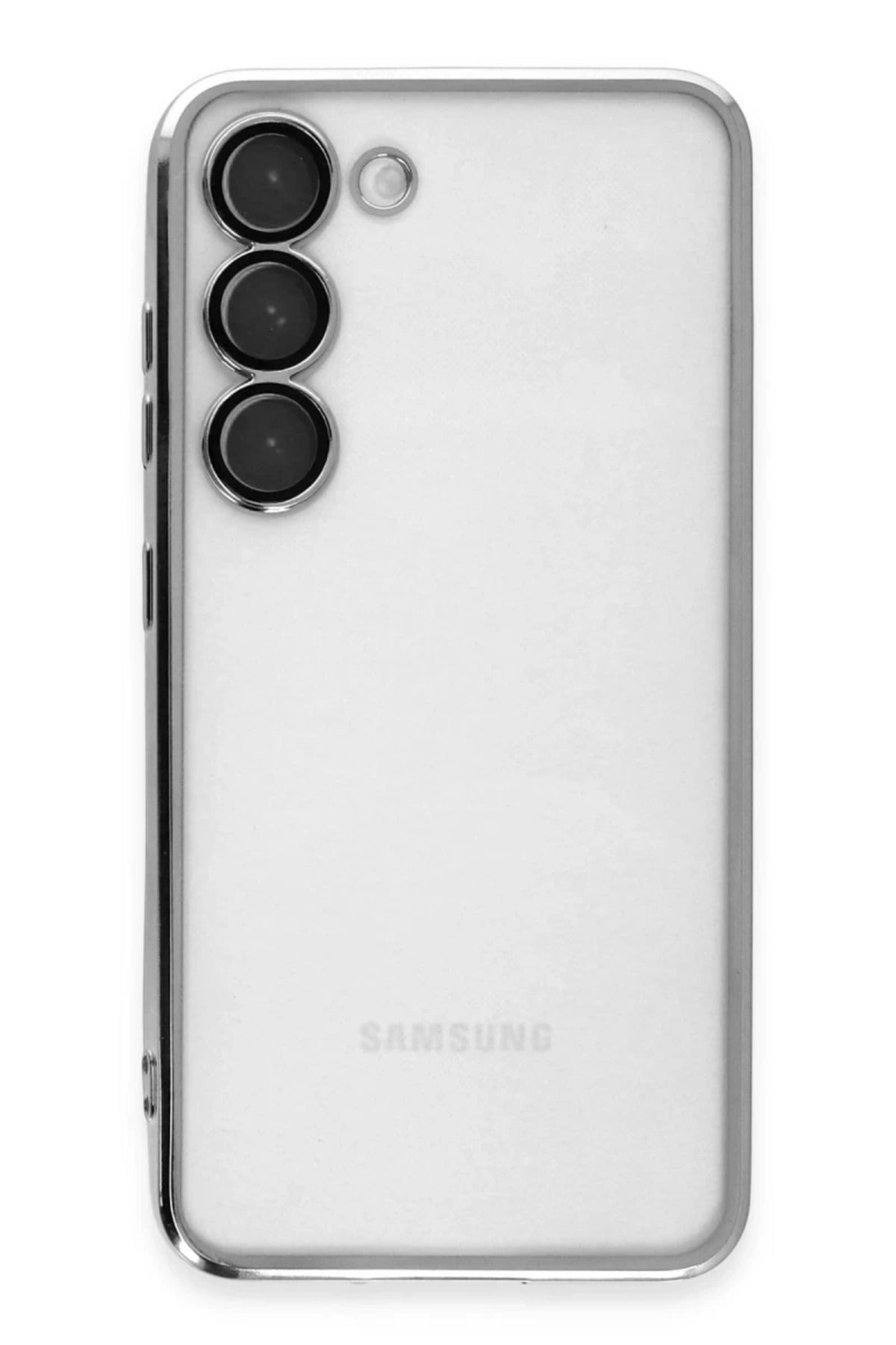 Samsung Galaxy S23 Plus Uyumlu Kılıf Lensli Silikon - Gümüş