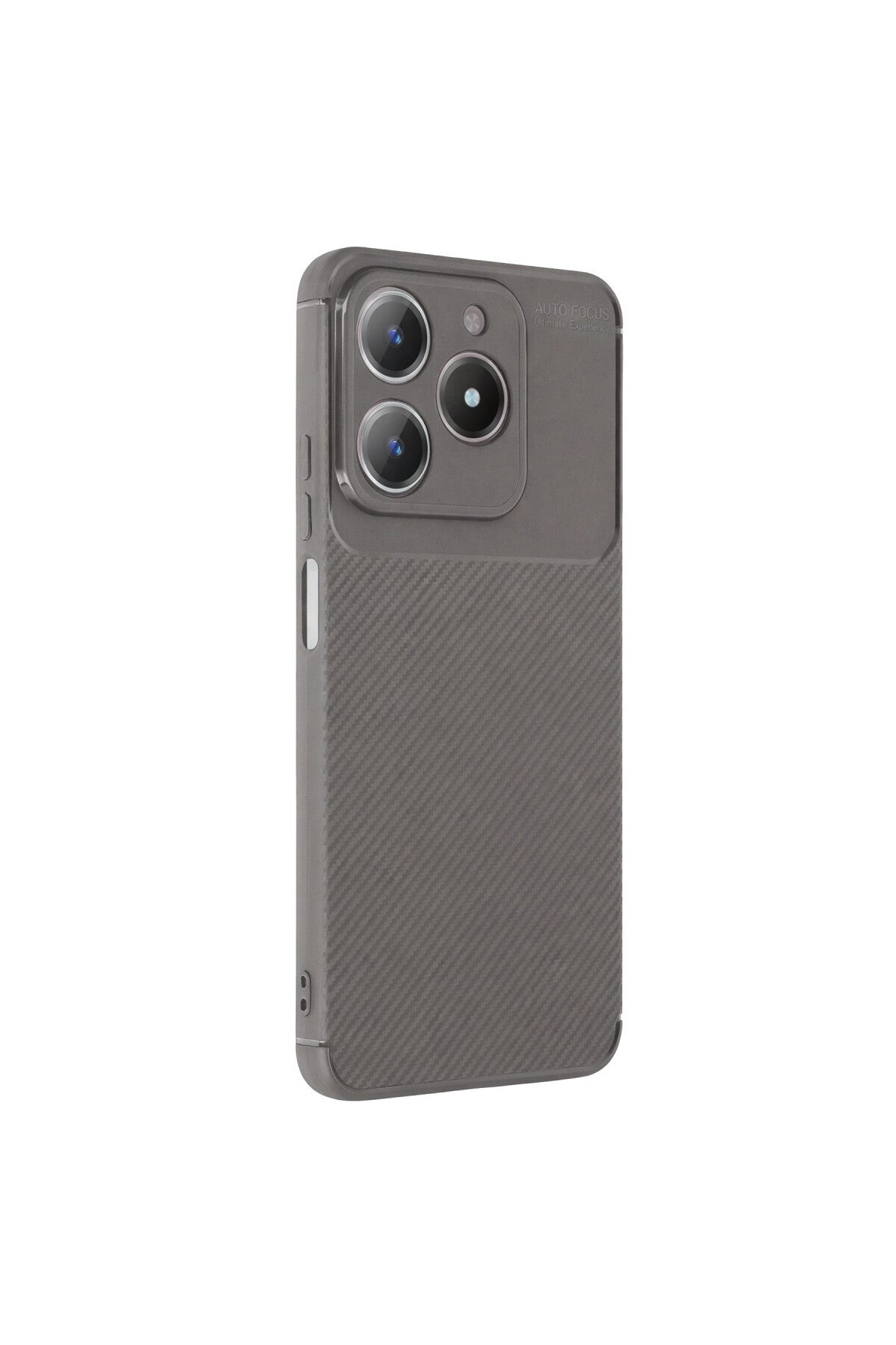 Realme C61 Uyumlu Kılıf Auto Focus Karbon Kapak - Gri