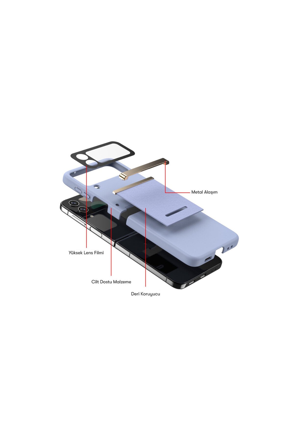 Samsung Galaxy Z Flip 4 Kılıf Belt Flip Kapak - Lacivert