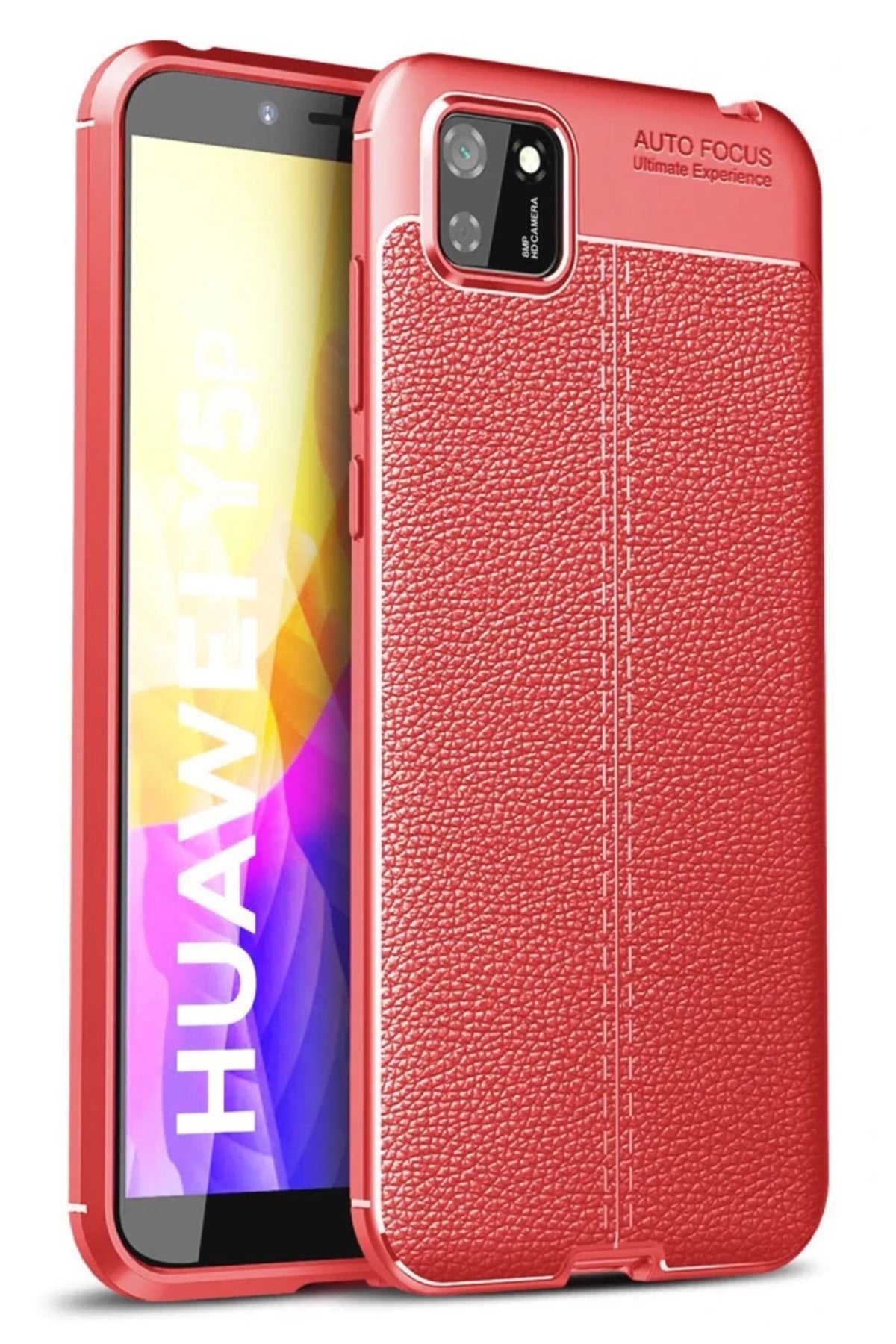Huawei Y5P Uyumlu Kılıf Auto Focus Kapak - Kırmızı