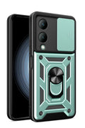Vivo Y17S Uyumlu Kılıf Pars Lens Yüzüklü Silikon - Yeşil