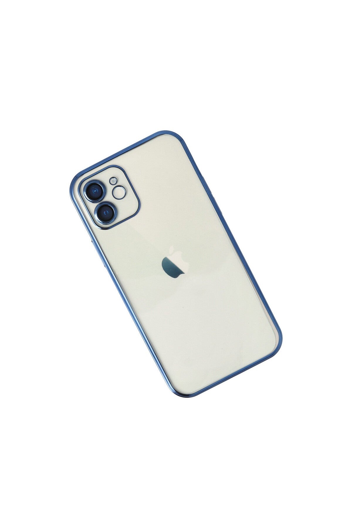 Apple iPhone 12 Uyumlu Kılıf Lensli Silikon - Lacivert
