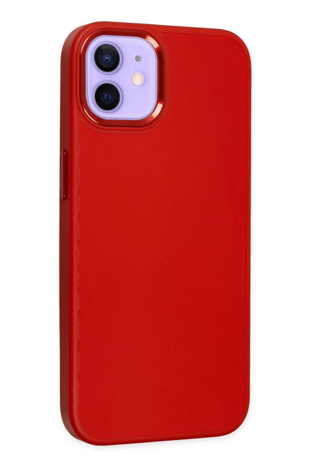 Apple iPhone 12 Uyumlu Kılıf Asya Deri Silikon - Kırmızı