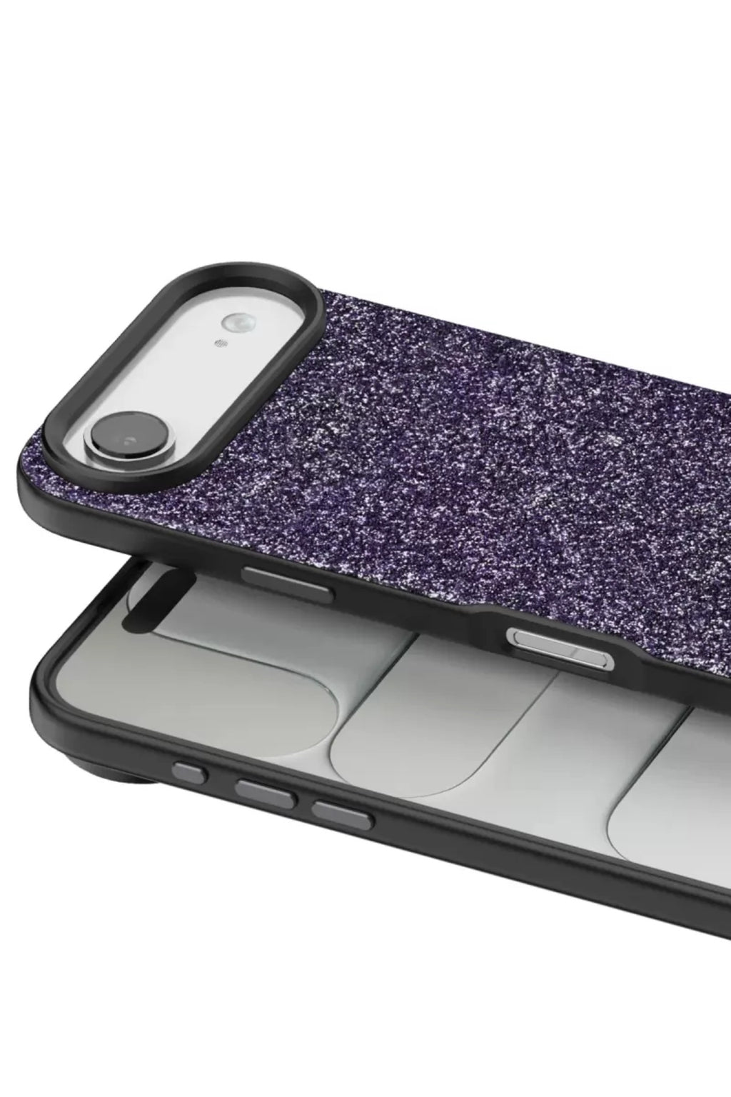 Onegif Apple iPhone 17 Air Uyumlu Bright Simli Kapak - Derin Mor
