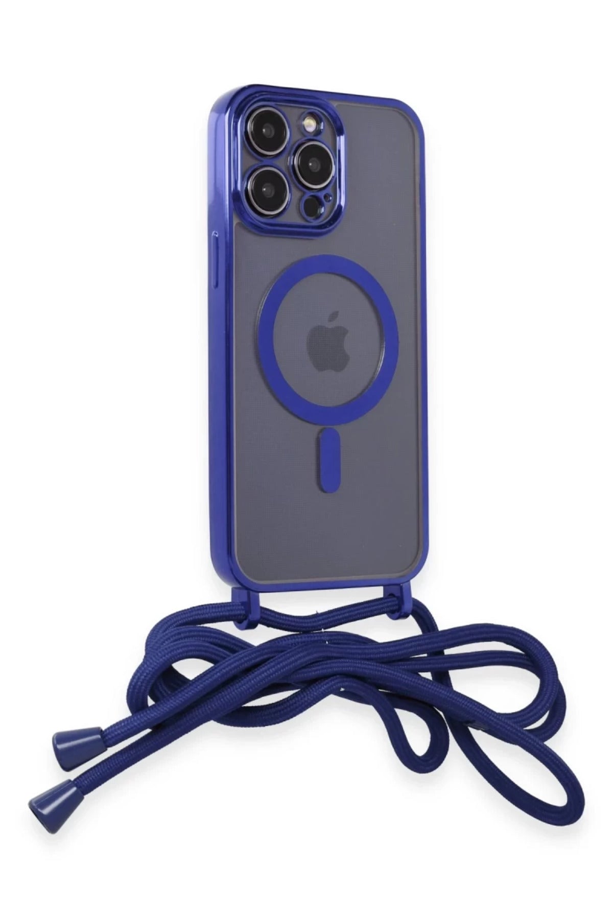 Apple iPhone 13 Pro Max Uyumlu Kılıf Divo Lazer Askılı Magsafe Kapak - Mavi