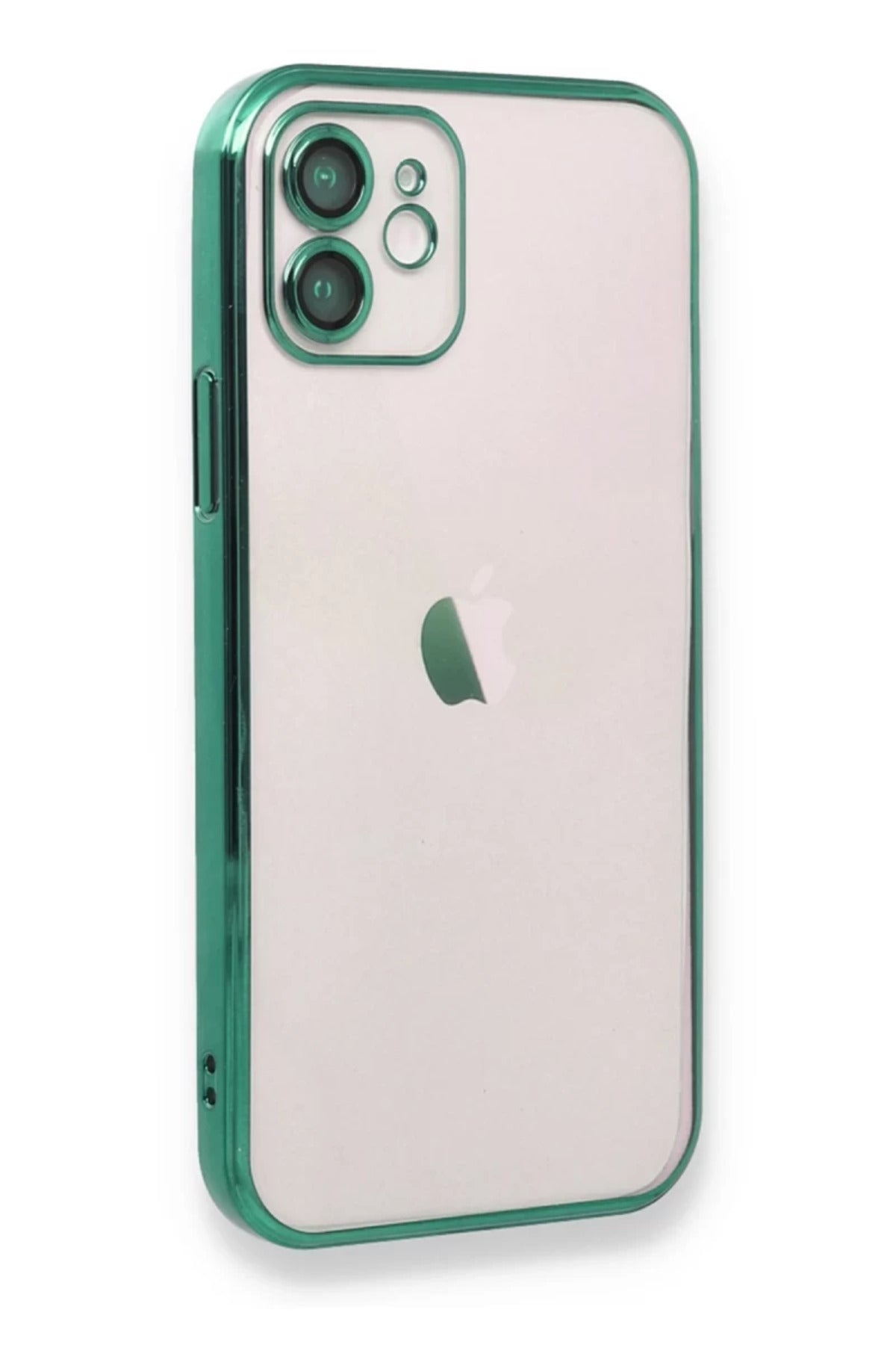 Apple iPhone 12 Uyumlu Kılıf Lensli Silikon - Yeşil