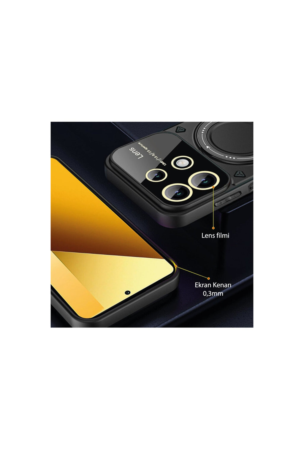 Xiaomi Redmi Note 13 4G Uyumlu Kılıf Joy Lens Standlı Kapak - Mor