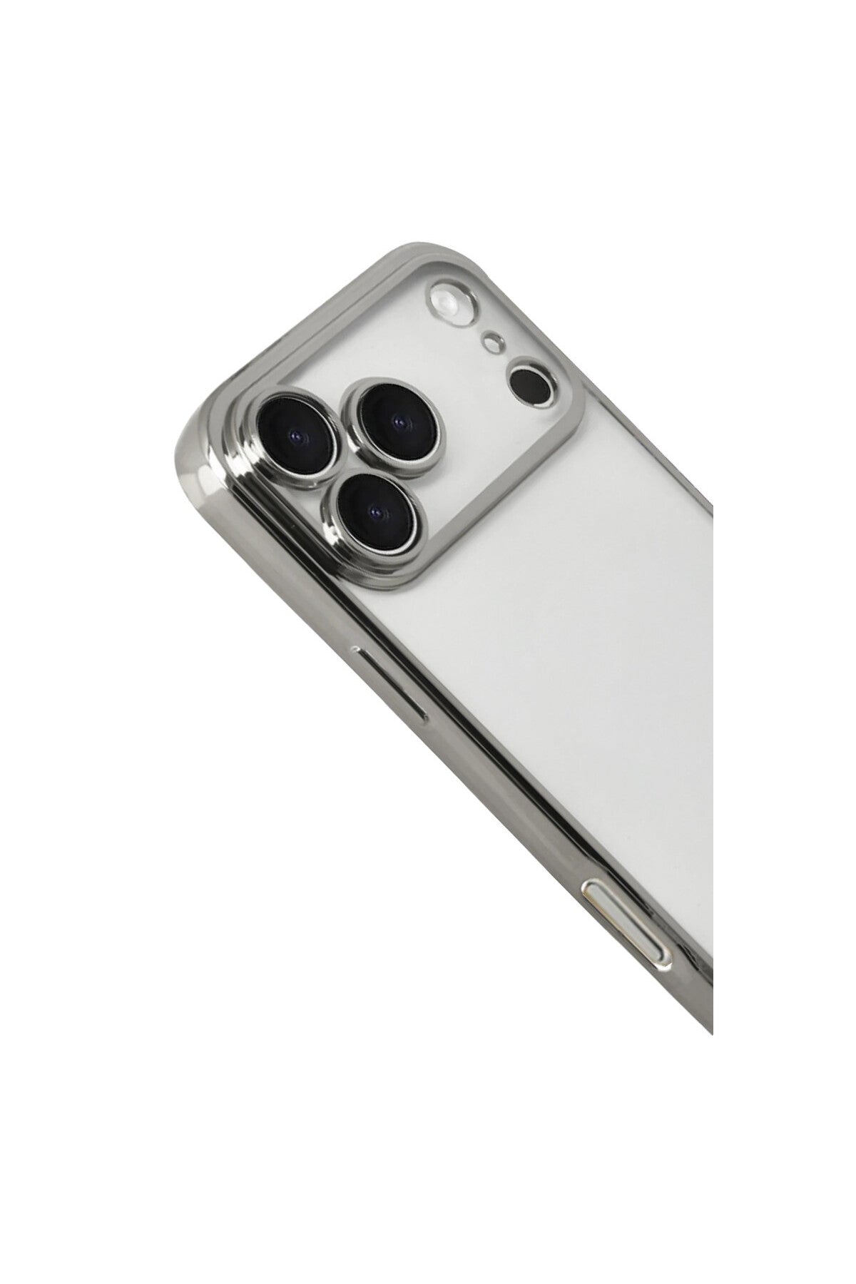 Apple iPhone 17 Pro Uyumlu Lensli Silikon - Gümüş