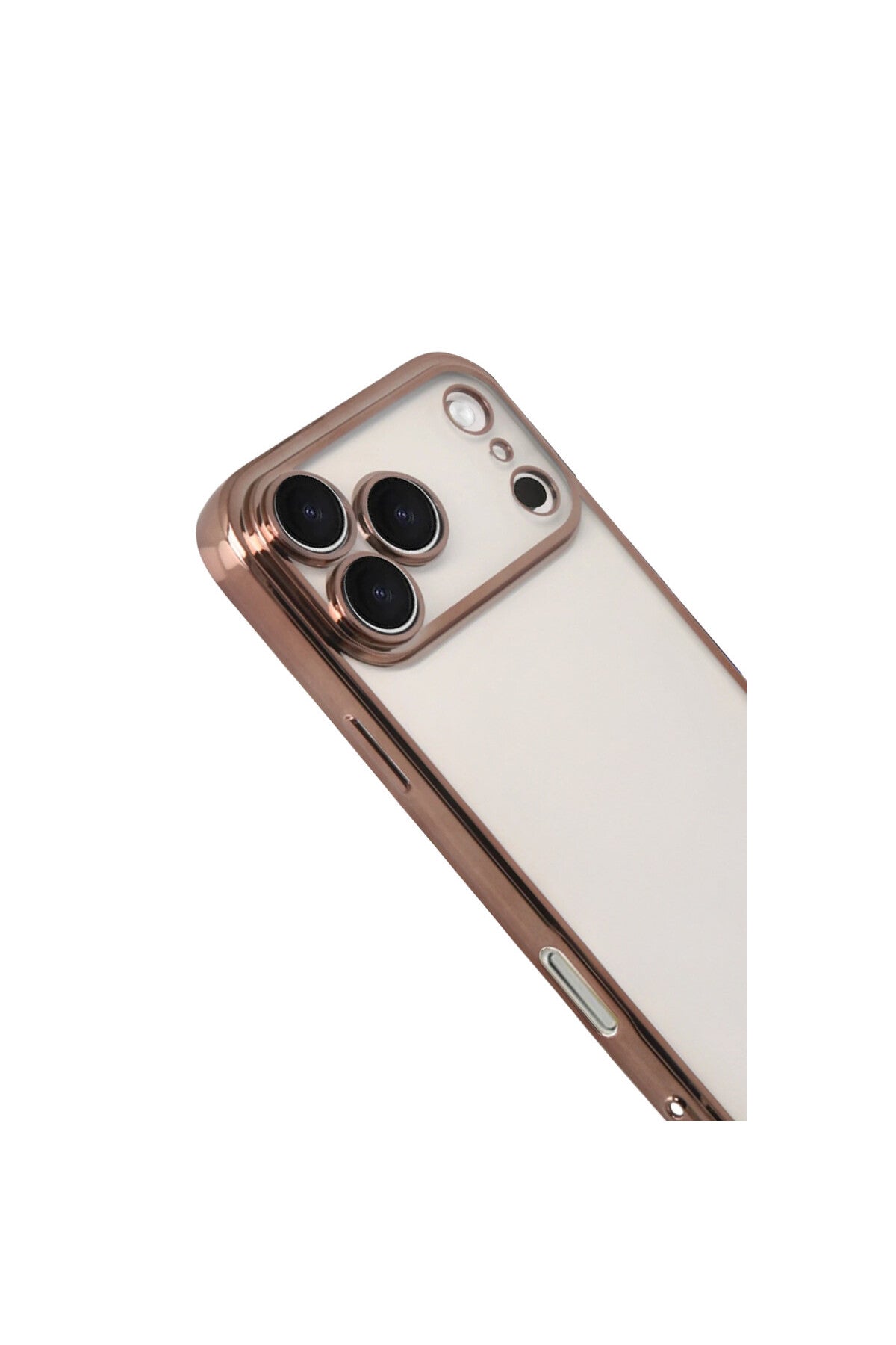 Apple iPhone 17 Pro Max Uyumlu Lensli Silikon - Çöl Titanyum