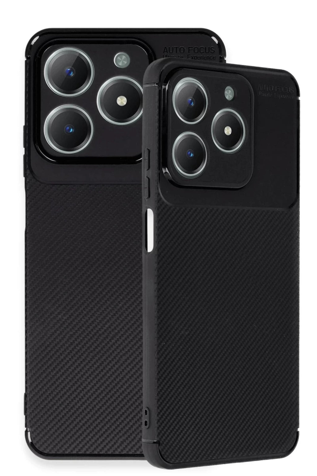 Realme C61 Uyumlu Kılıf Auto Focus Karbon Kapak - Siyah