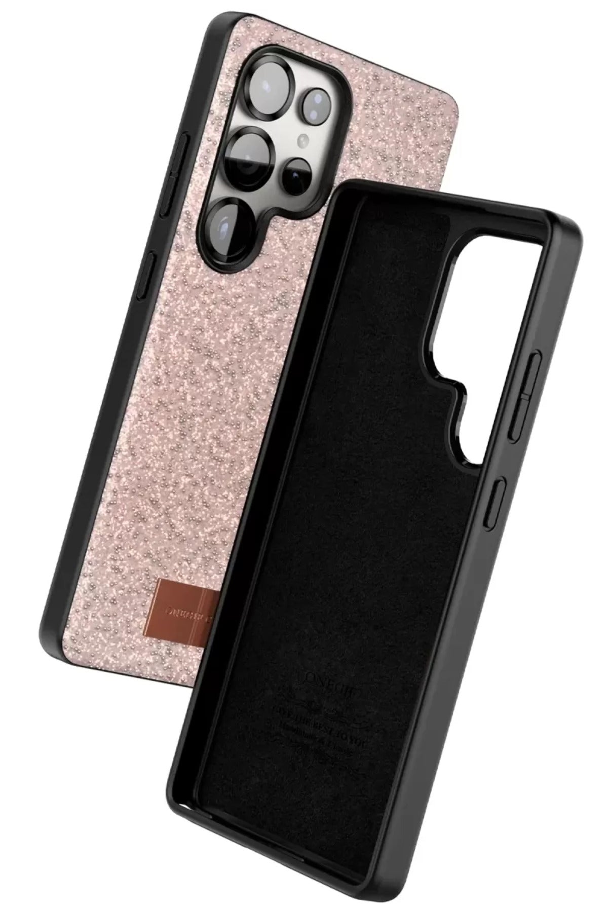 Onegif Samsung Galaxy S25 Ultra Uyumlu Bright Simli Kapak - Pembe