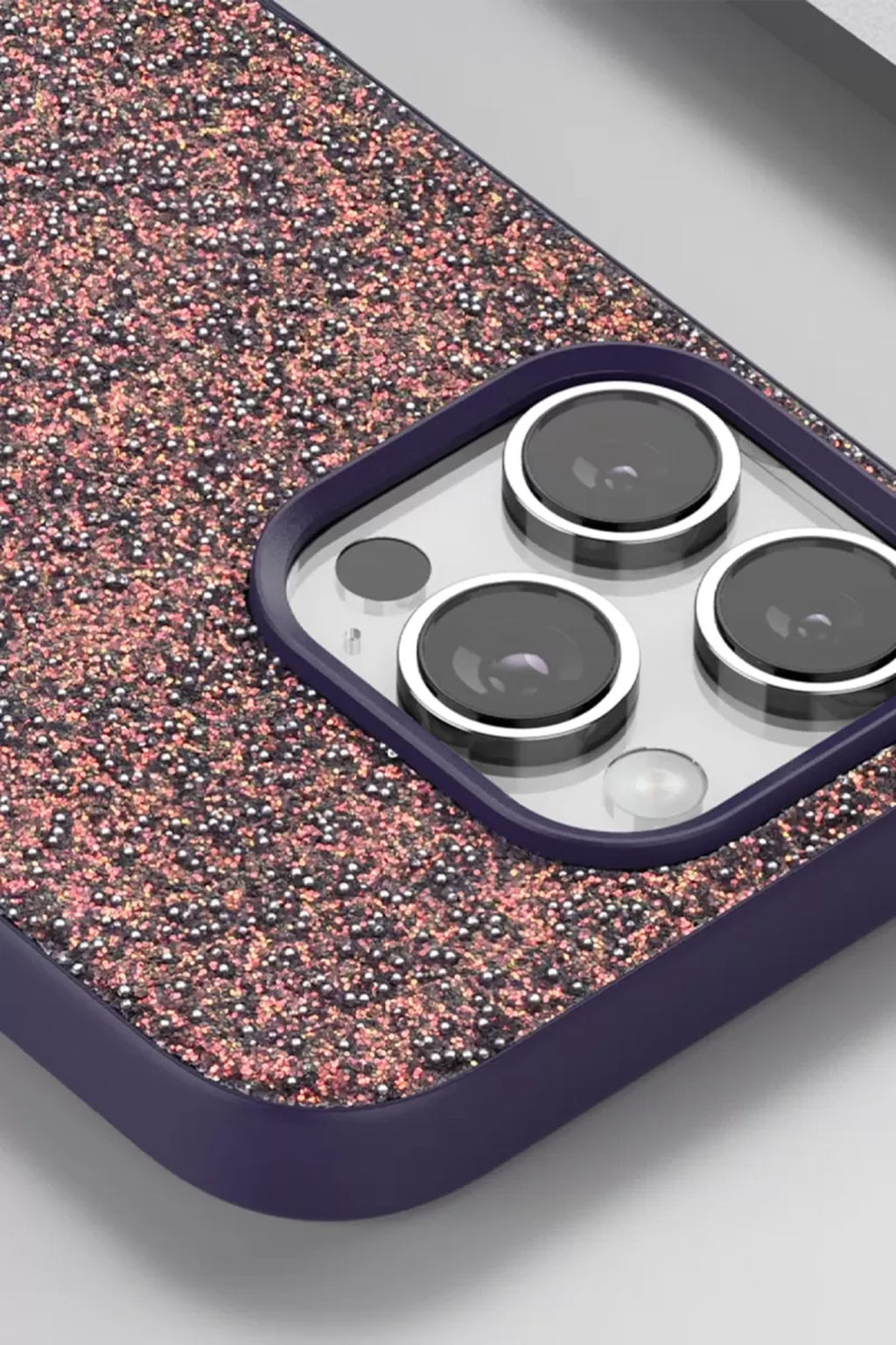 Onegif Apple iPhone 16 Pro Uyumlu Bright Simli Kapak - Çöl Titanyum