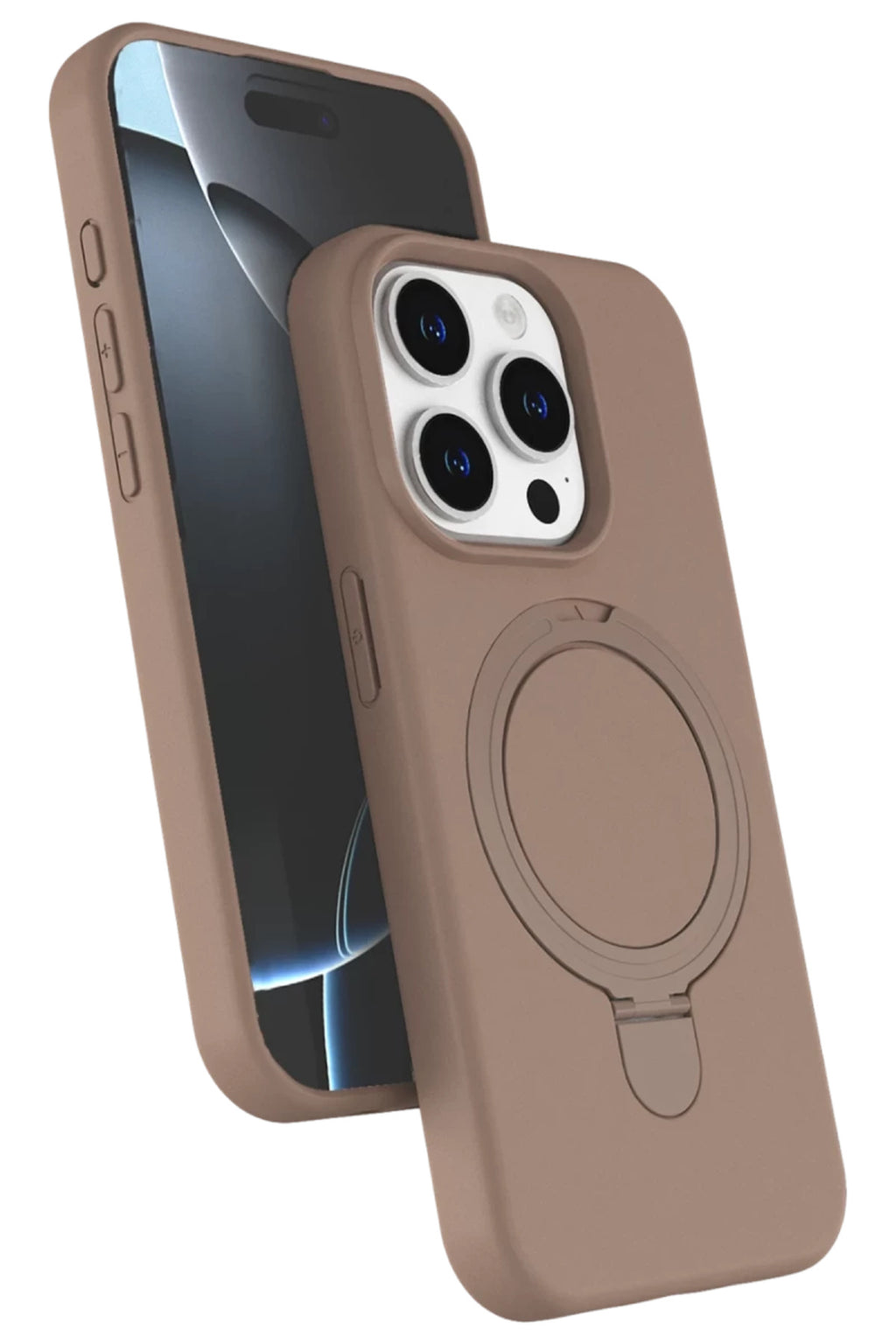 Apple iPhone 15 Pro Max Uyumlu Regal Magsafe Standlı Kapak - Çöl Titanyum