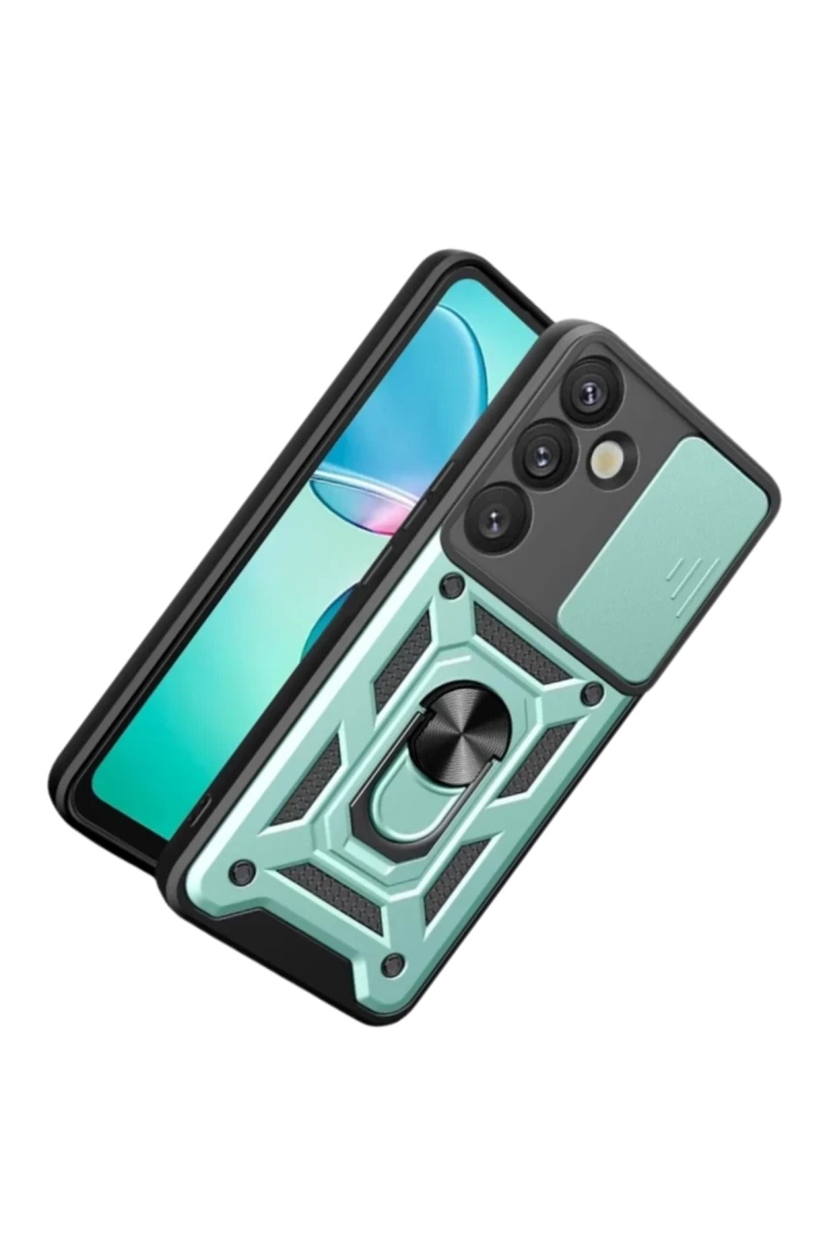 Samsung Galaxy S26 Uyumlu Pars Lens Yüzüklü Silikon - Yeşil