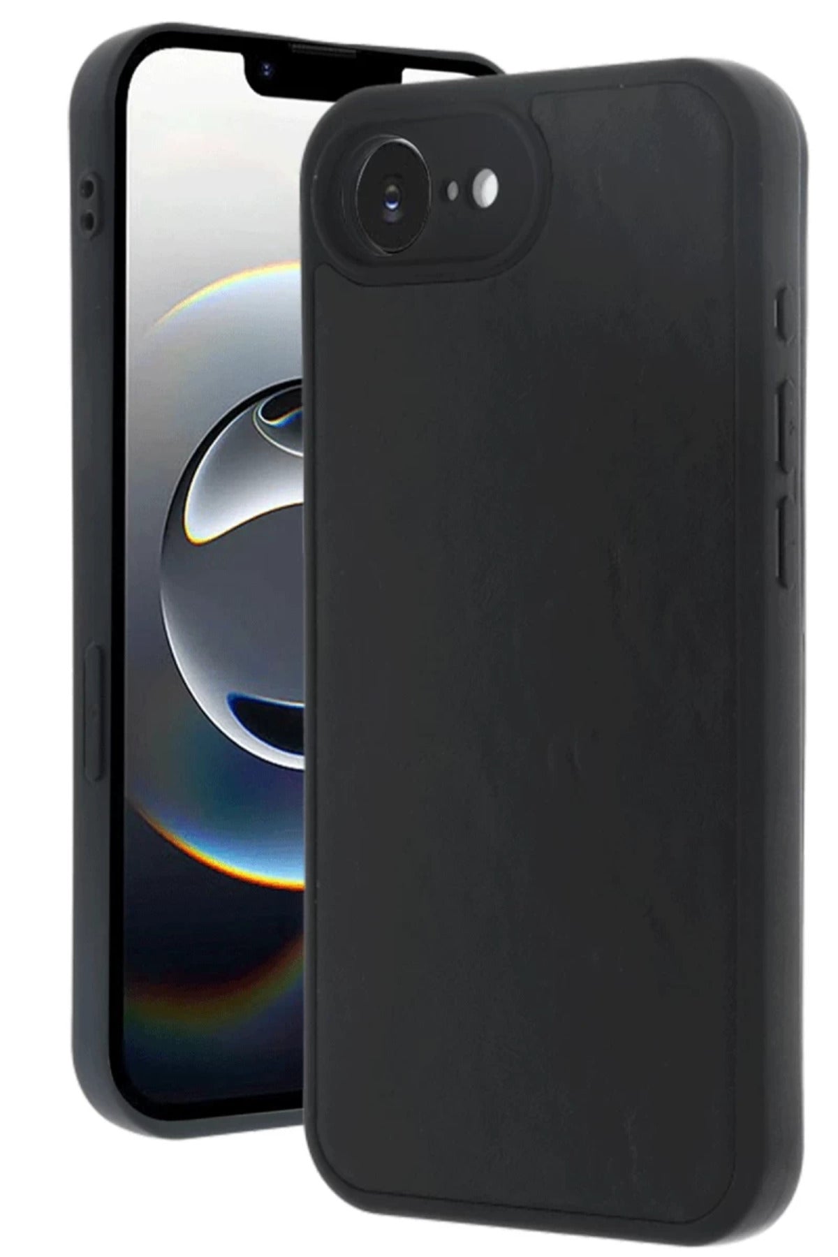 Apple iPhone 16E Uyumlu Kılıf Aras Deri Kapak - Siyah