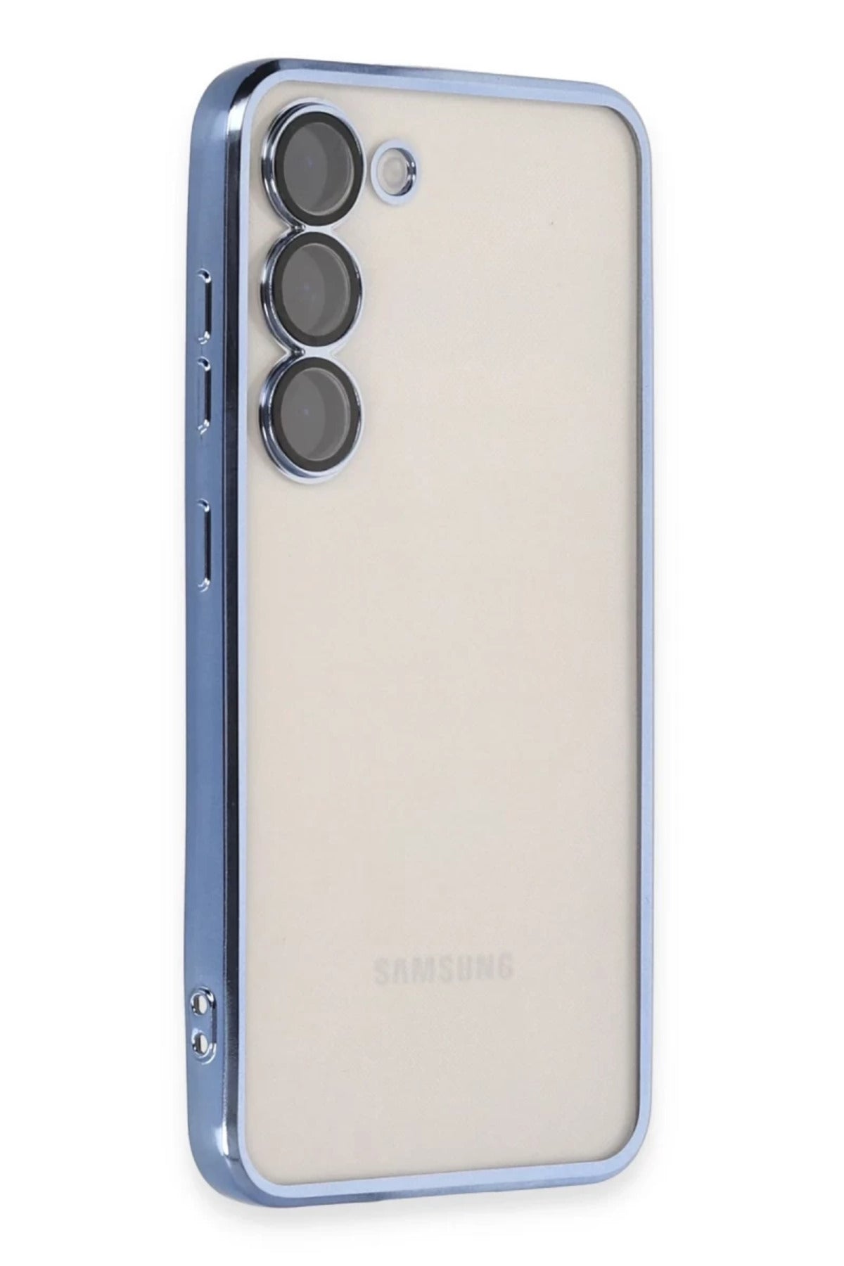 Samsung Galaxy S23 Uyumlu Kılıf Lensli Silikon - Açık Mavi