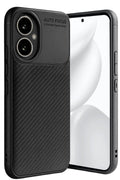 Honor 400 Uyumlu Kılıf Auto Focus Karbon Kapak - Siyah