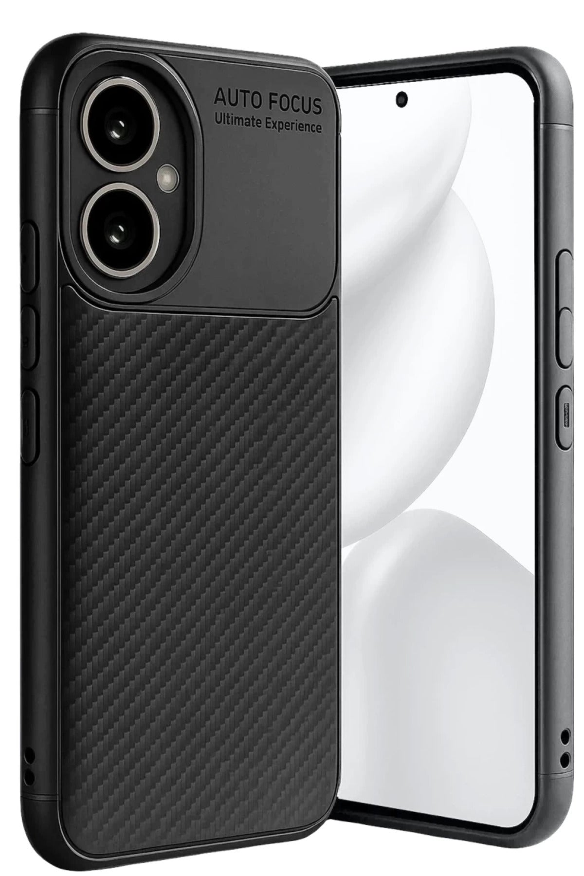 Honor 400 Uyumlu Kılıf Auto Focus Karbon Kapak - Siyah