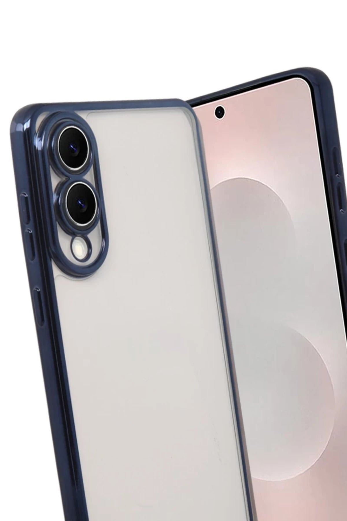 Samsung Galaxy S25 Uyumlu Edge Lensli Silikon - Lacivert