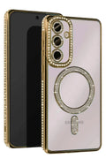 Samsung Galaxy A55 5G Uyumlu Joke Simli Magneticsafe Kılıf - Gold