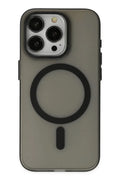 Apple iPhone 15 Pro Uyumlu Kılıf Lodos Magneticsafe Mat Kapak - Siyah