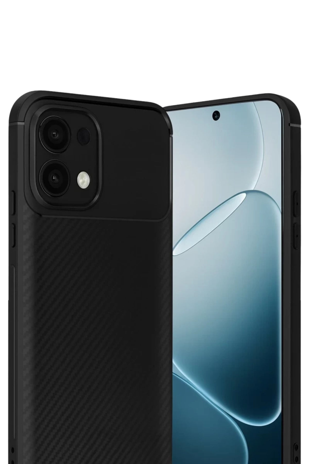Oppo A6 Pro 4G Uyumlu Auto Focus Karbon Kapak - Siyah