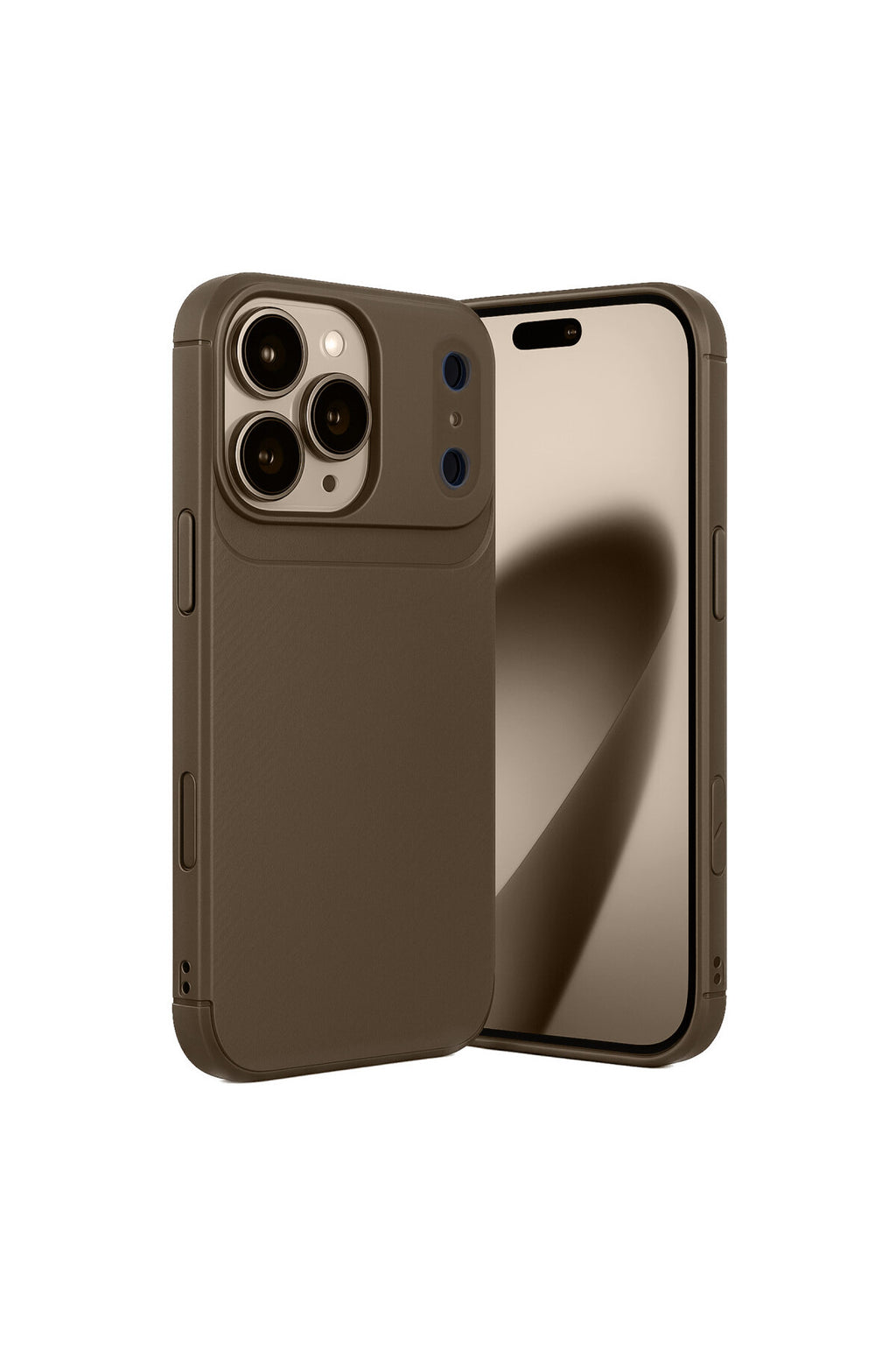 Apple iPhone 17 Pro Uyumlu Auto Focus Karbon Kapak - Kahverengi