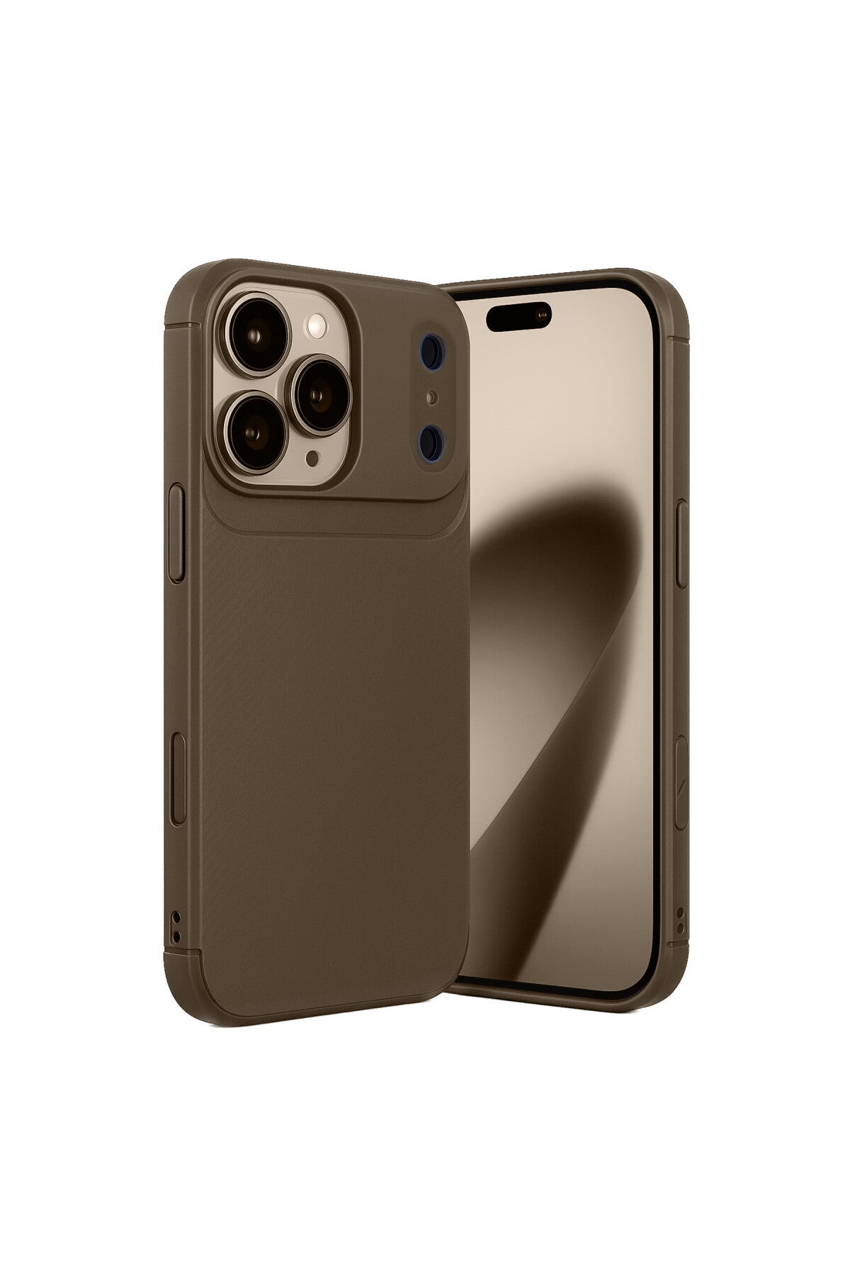 Apple iPhone 17 Pro Uyumlu Auto Focus Karbon Kapak - Kahverengi