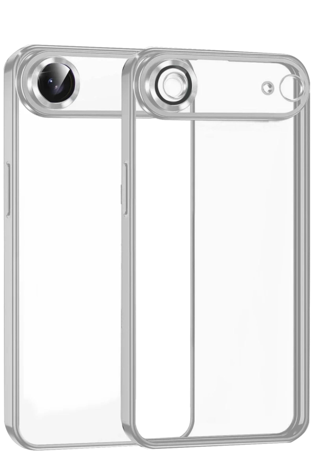 Apple iPhone 17 Air Uyumlu Lensli Silikon - Gümüş