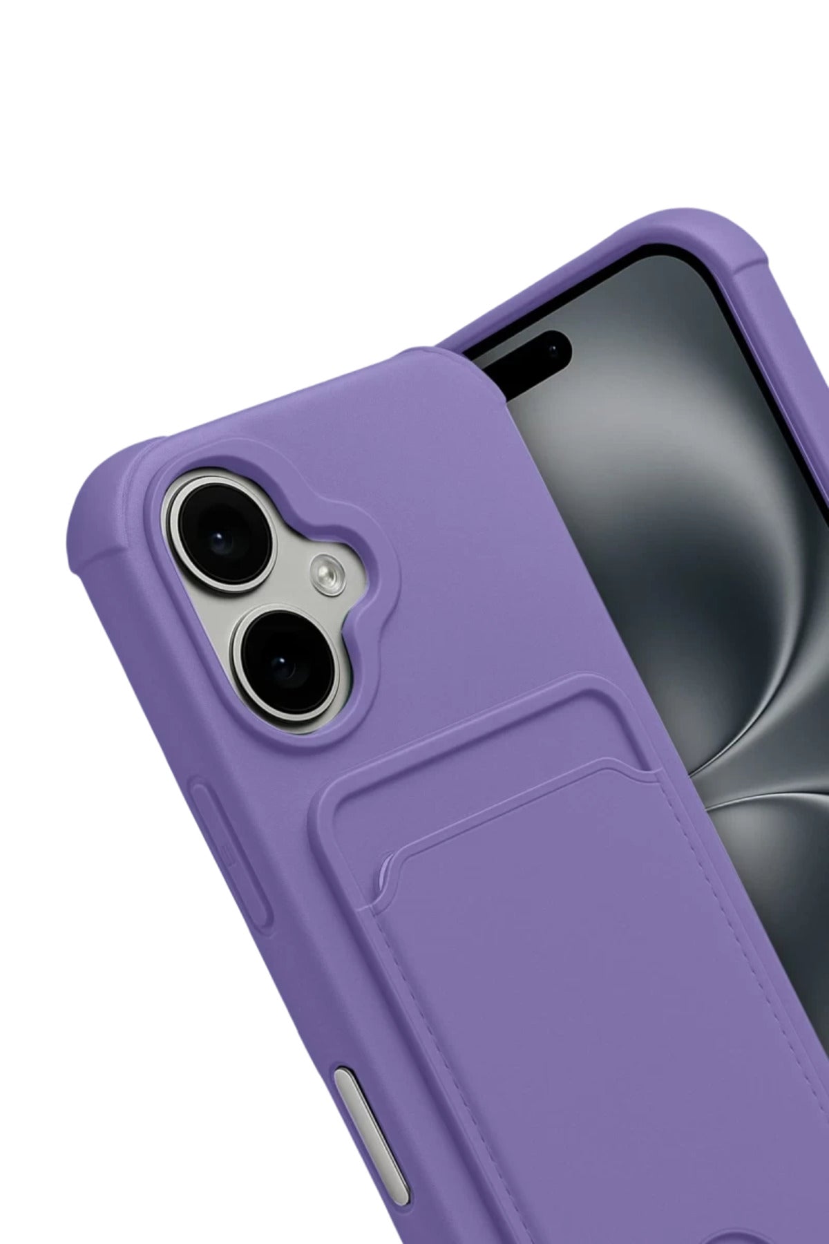 Apple iPhone 17 Uyumlu Kelvin Kartvizitli Silikon - Lila