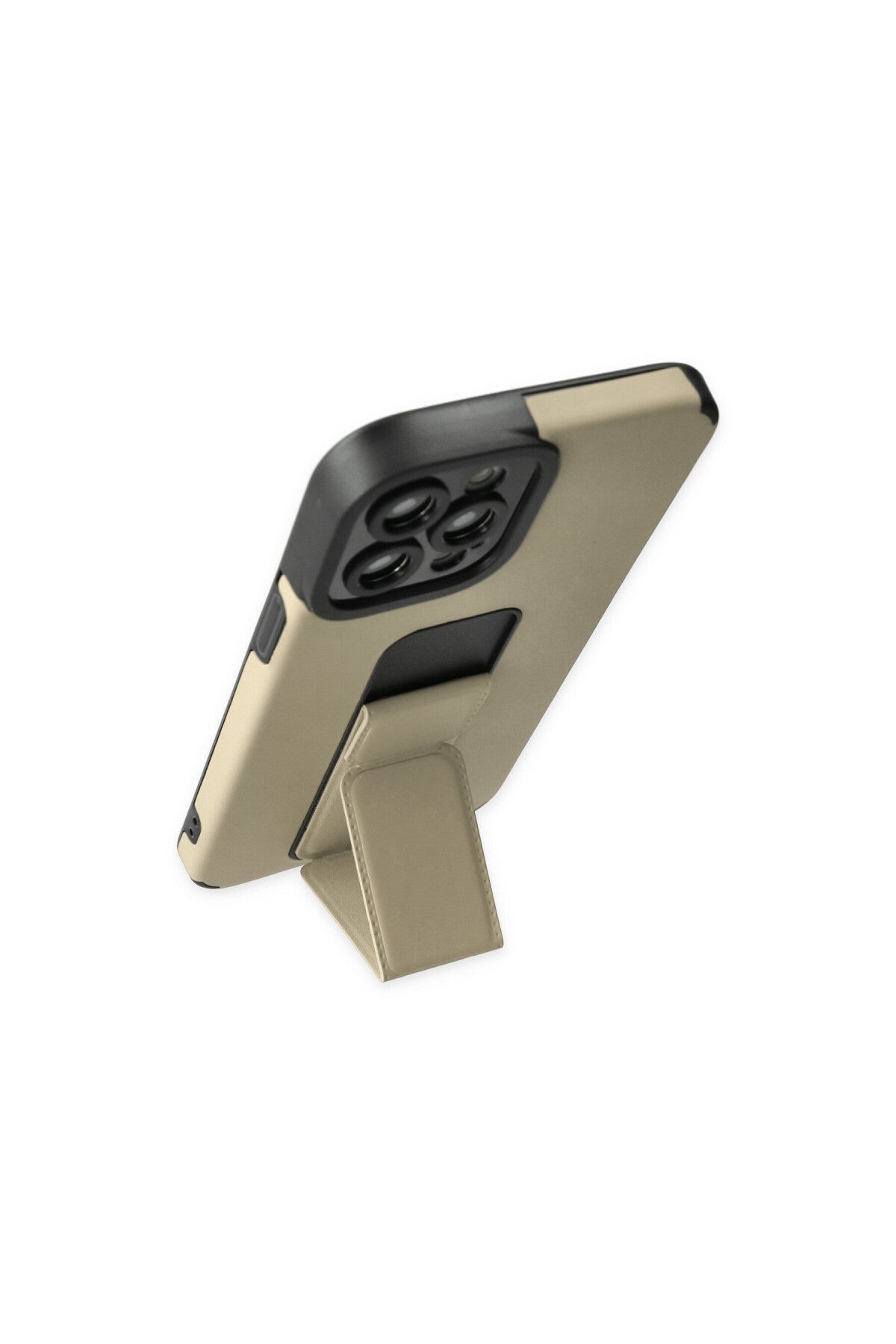 Apple iPhone 12 Pro Max Uyumlu Kılıf Mega Standlı Silikon - Gold