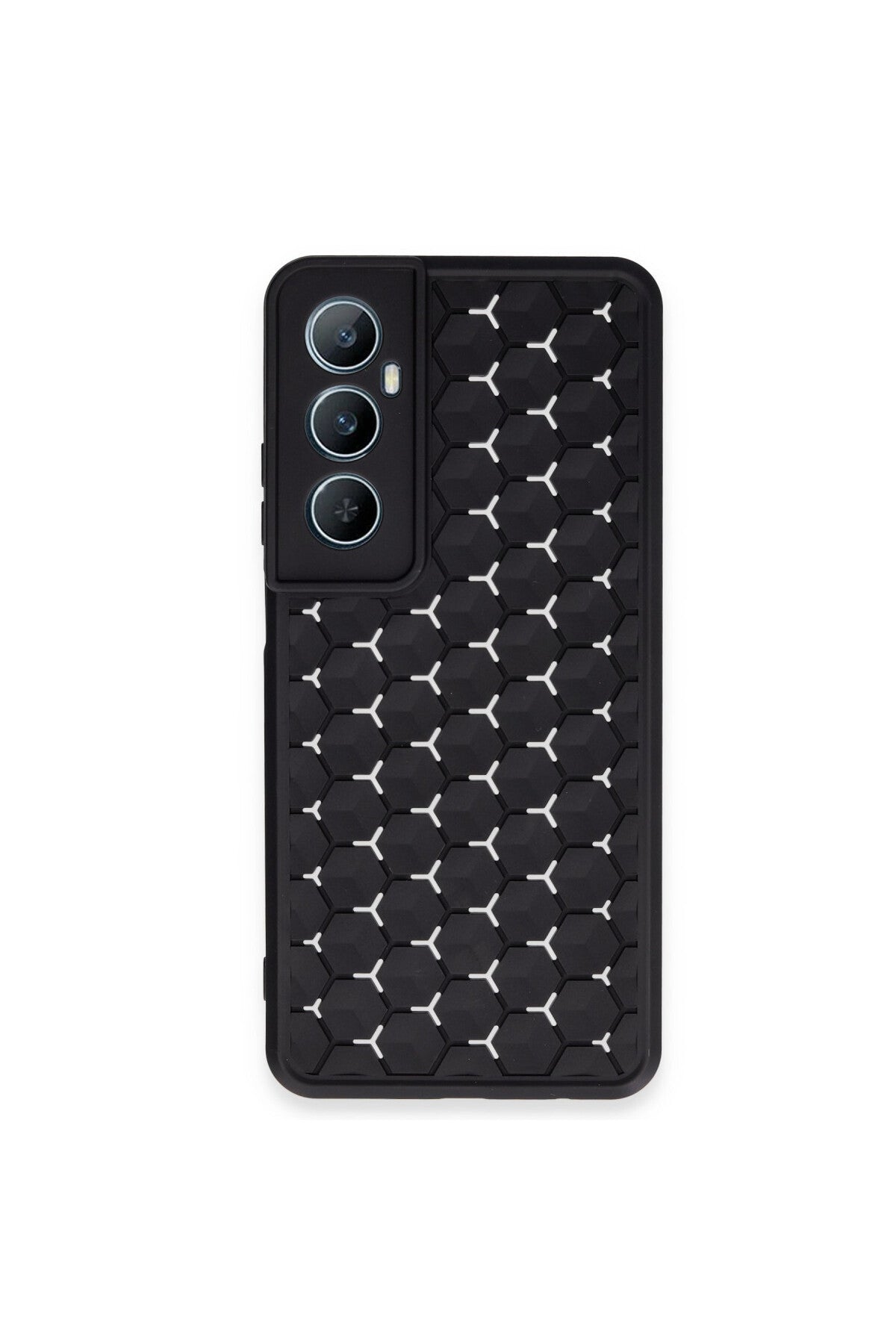 Realme C65 Uyumlu Kılıf Petek Silikon Kapak - Siyah