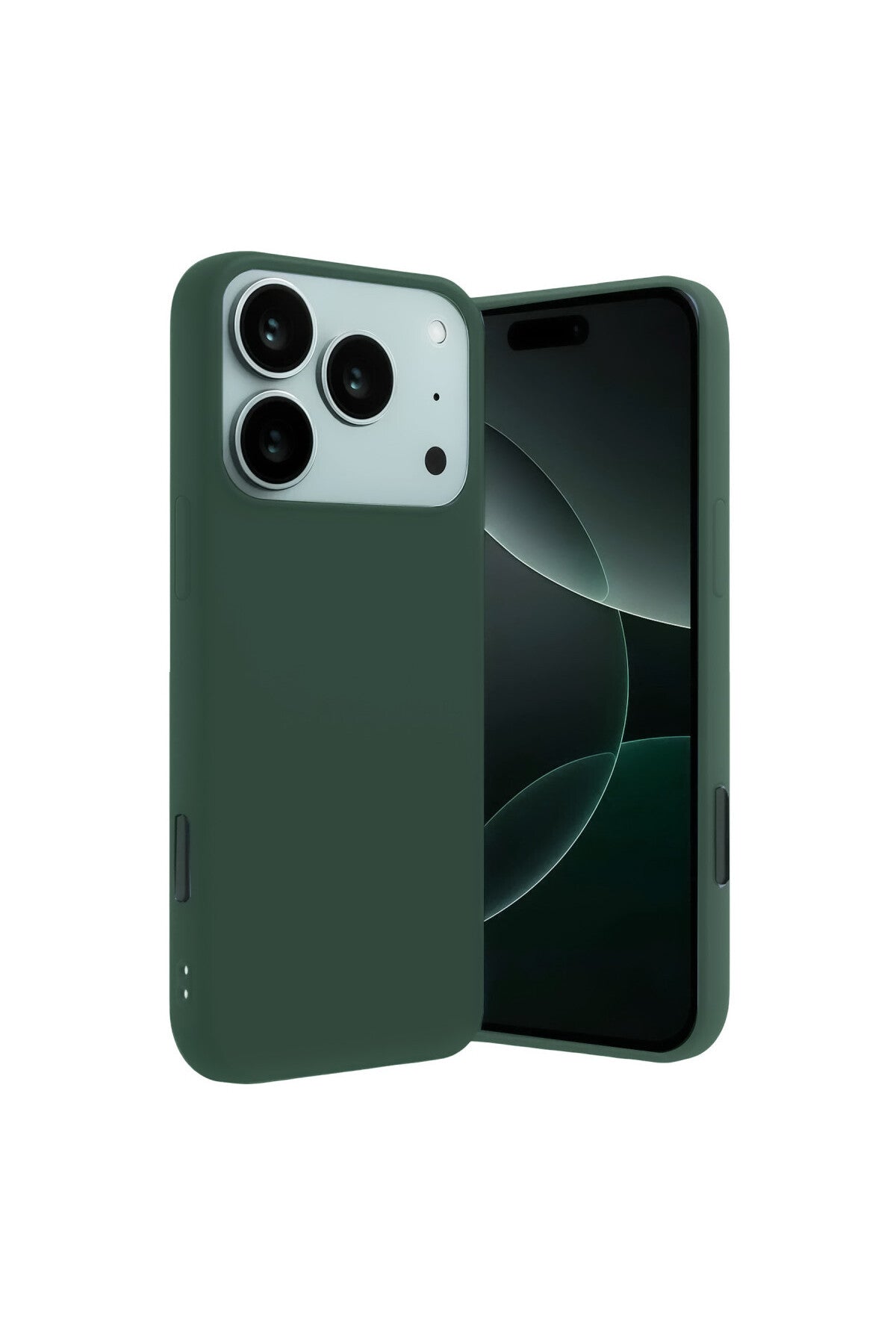 Apple iPhone 17 Pro Uyumlu Nano içi Kadife Silikon - Koyu Yeşil