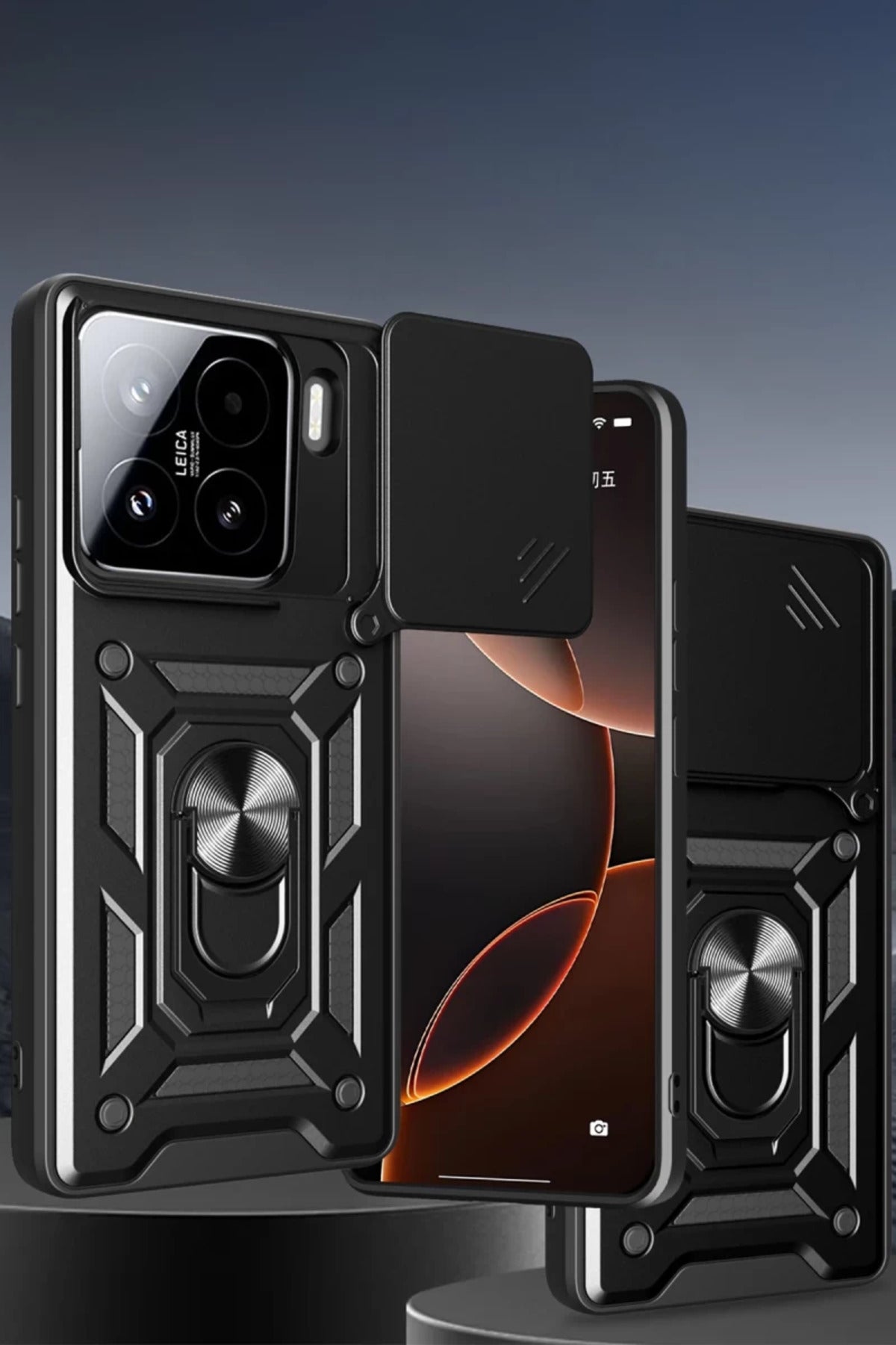 Xiaomi Mi 15 Pro Uyumlu Kılıf Pars Lens Yüzüklü Silikon - Siyah