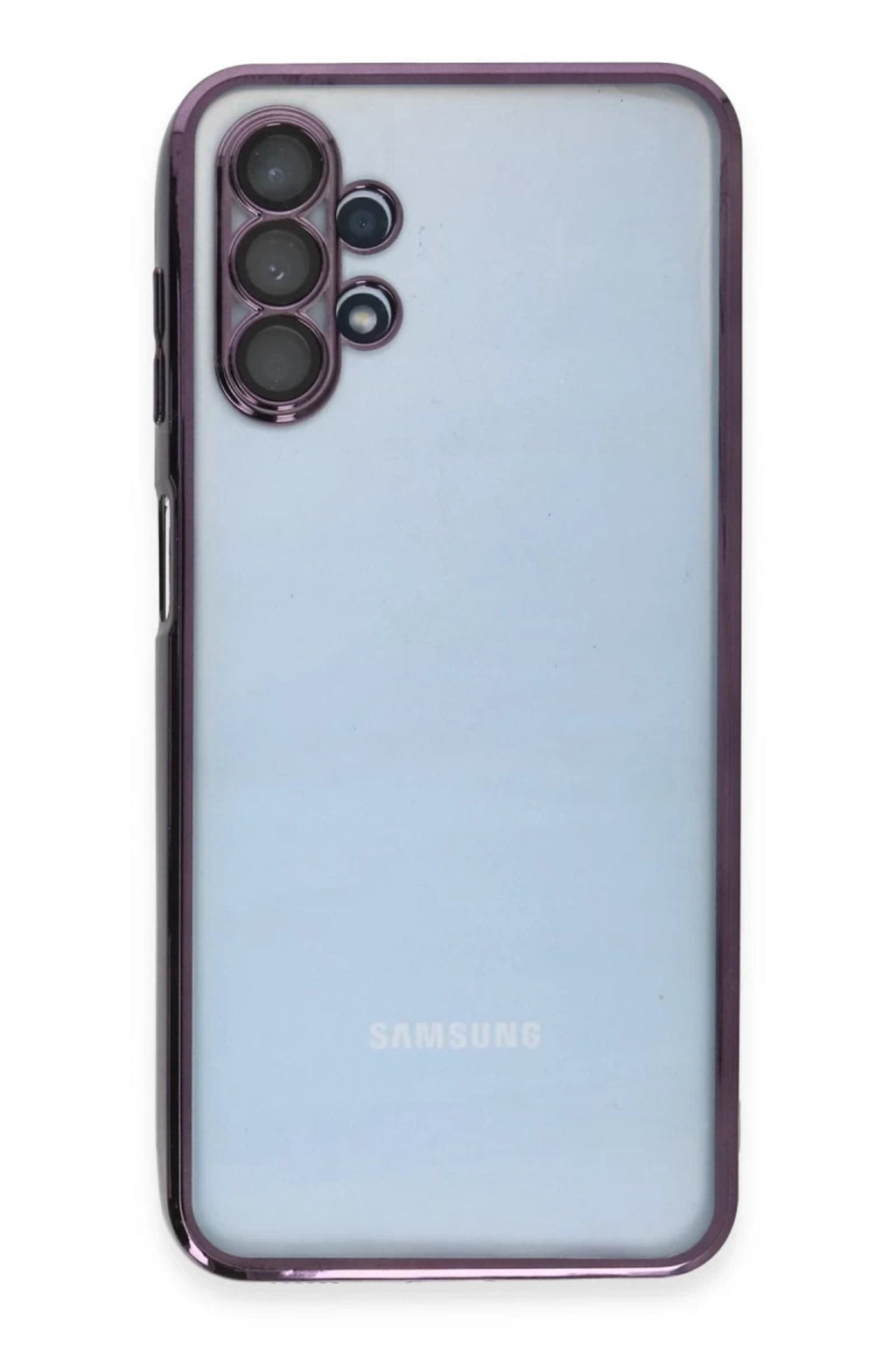 Samsung Galaxy A13 4G Uyumlu Kılıf Lensli Silikon - Mor