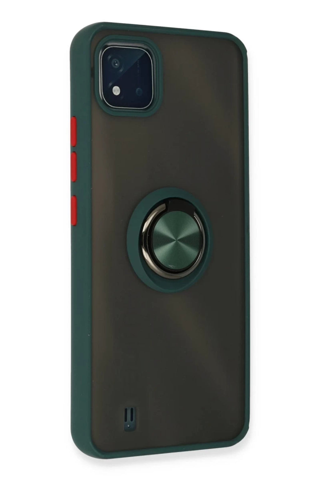 Realme C11 2021 Uyumlu Kılıf Montreal Yüzüklü Silikon Kapak - Yeşil