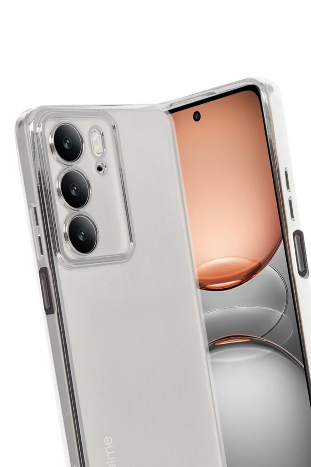 Realme C75 4G Uyumlu Kılıf Lensli Silikon - Gümüş
