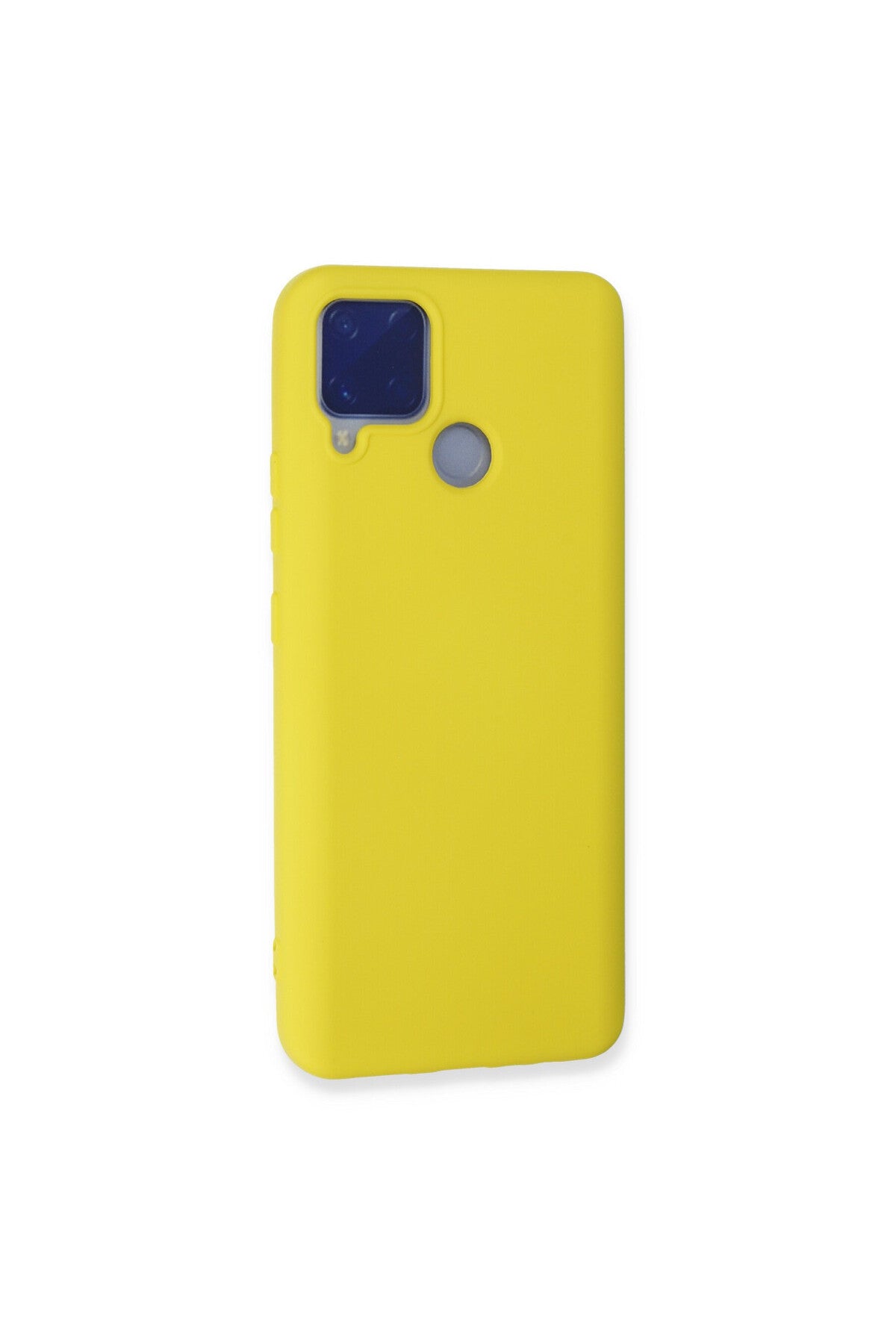Realme C15 Uyumlu Kılıf Nano içi Kadife Silikon - Sarı